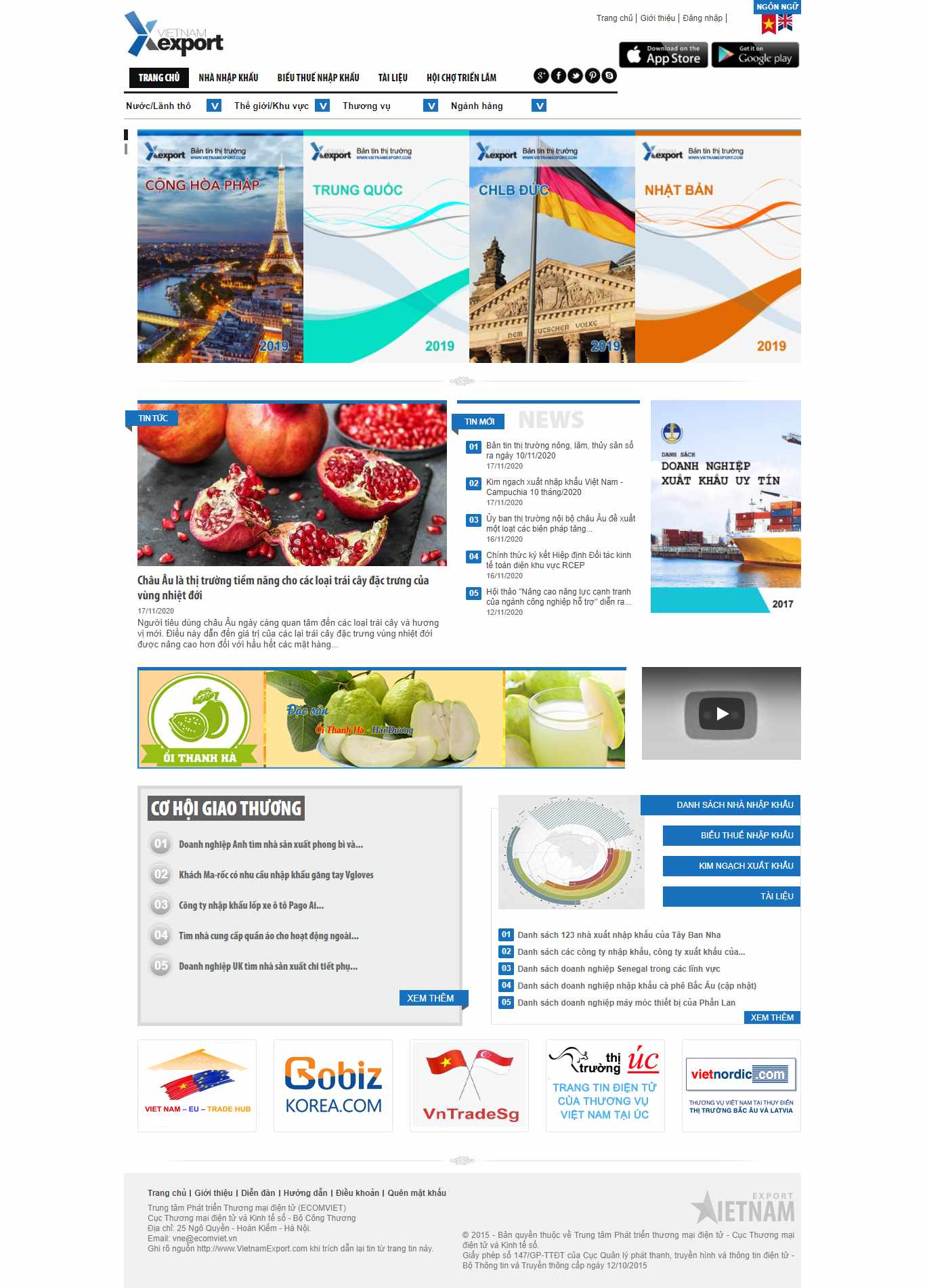 Thiết kế Web tìm đối tác vietnamexport.com