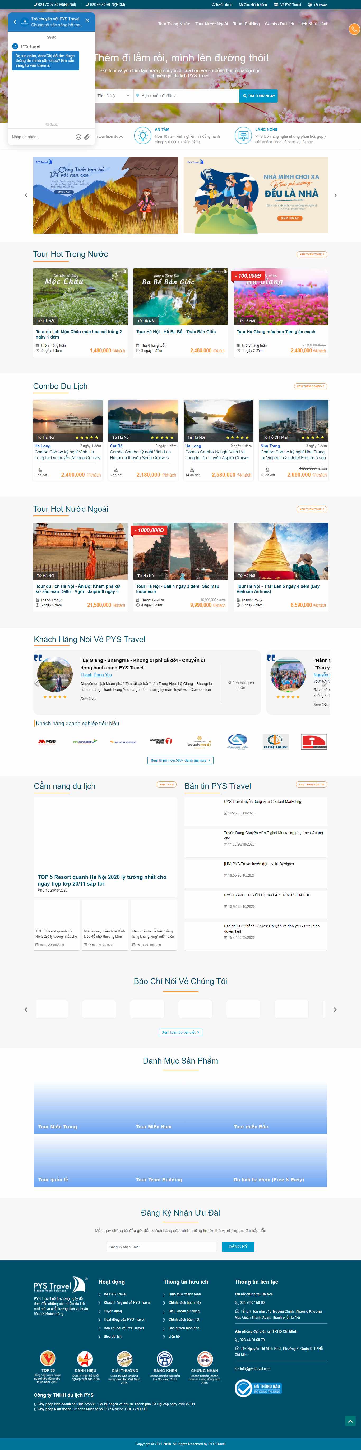 Thiết kế Web tập đoàn - tổng công ty pystravel.vn