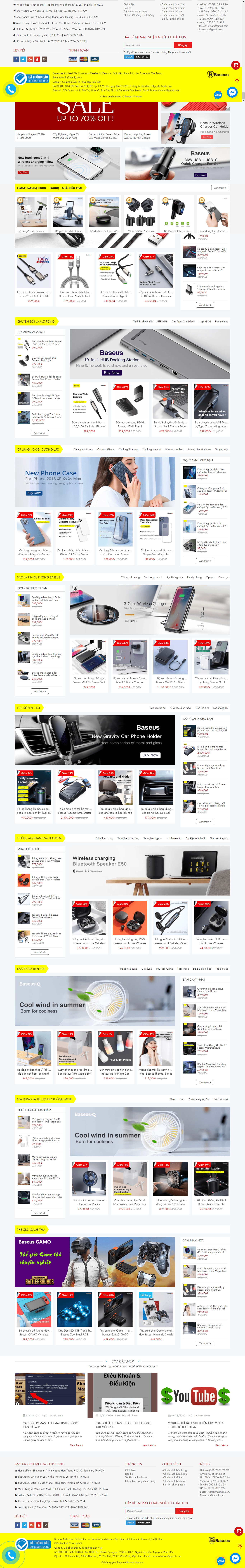 Thiết kế Web sạc dự phòng baseus.vn