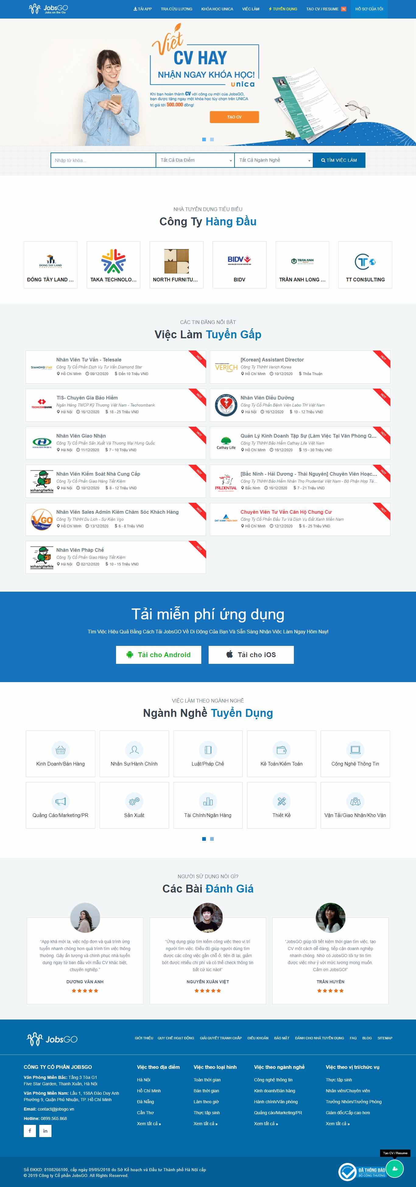 Thiết kế Web tập đoàn - tổng công ty jobsgo.vn