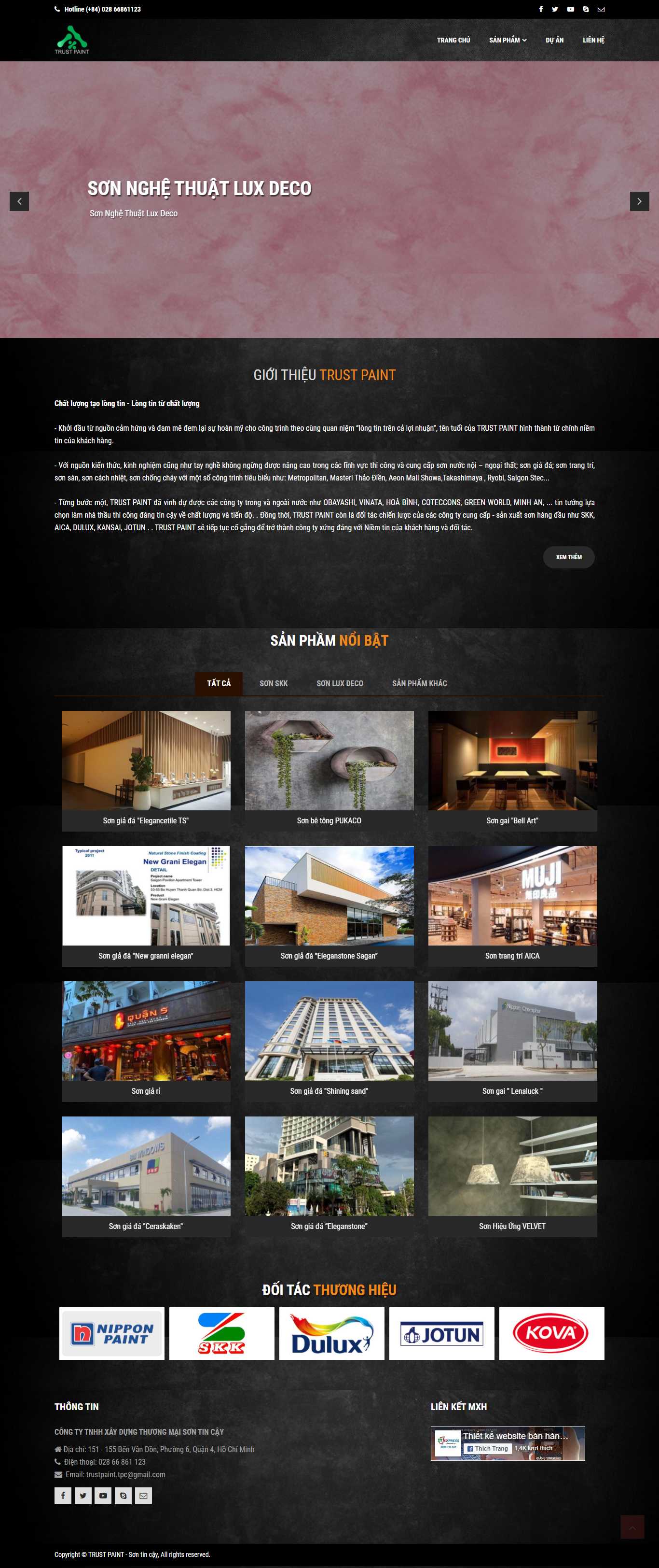 Thiết kế Web sơn ngoại thất trustpaint.com.vn