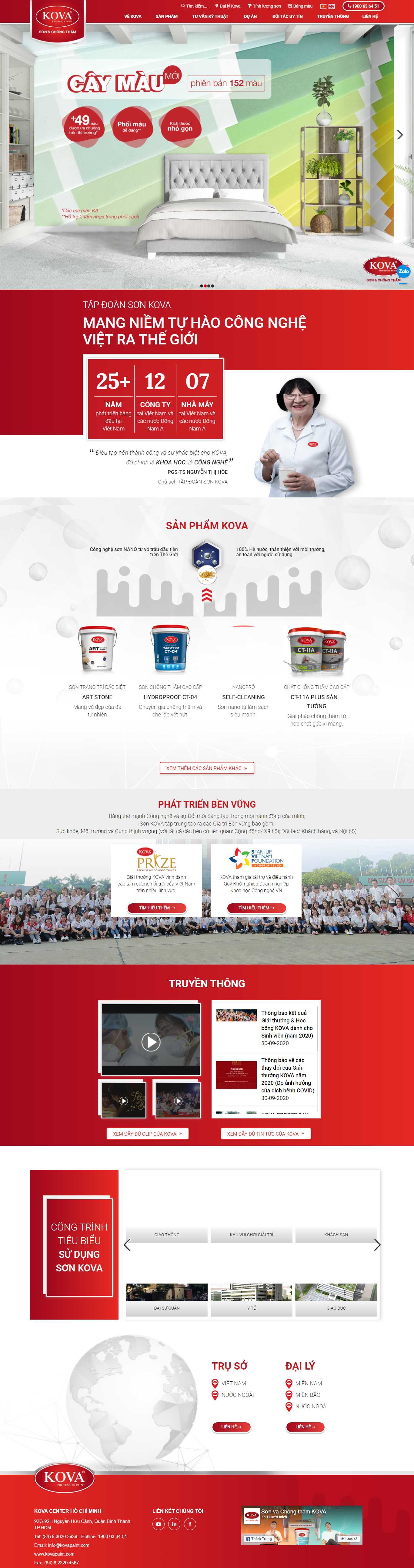 Thiết kế Web sơn ngoại thất kovapaint.com