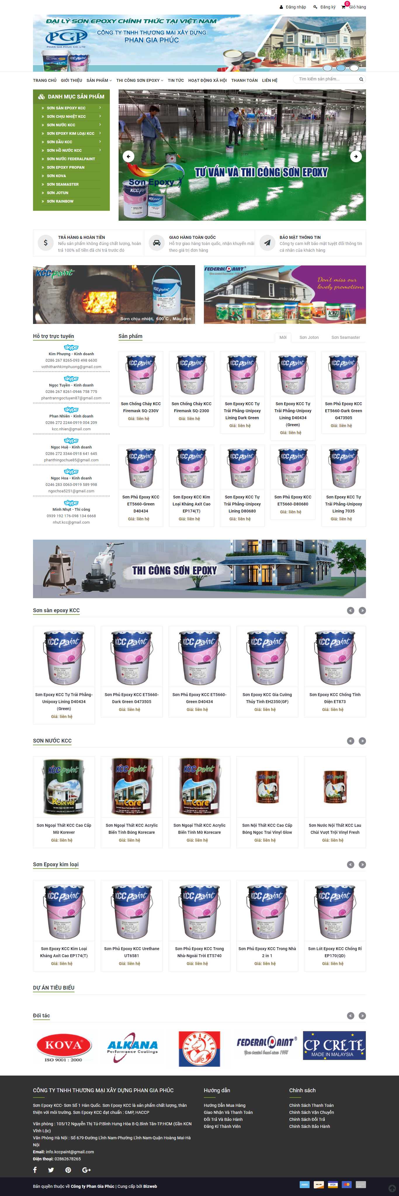 Thiết kế Web sơn ngoại thất kccpaint.vn