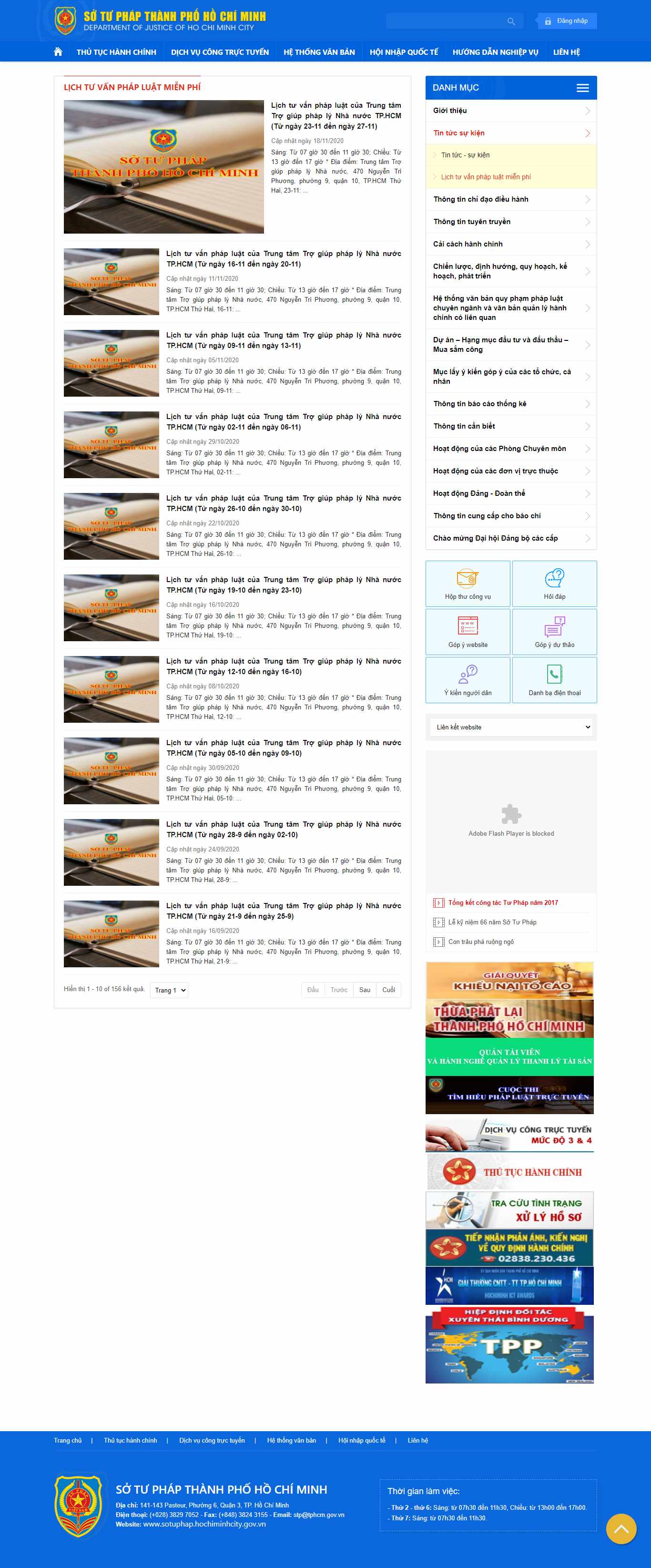 Thiết kế Web tư vấn pháp luật sotuphap.hochiminhcity.gov.vn