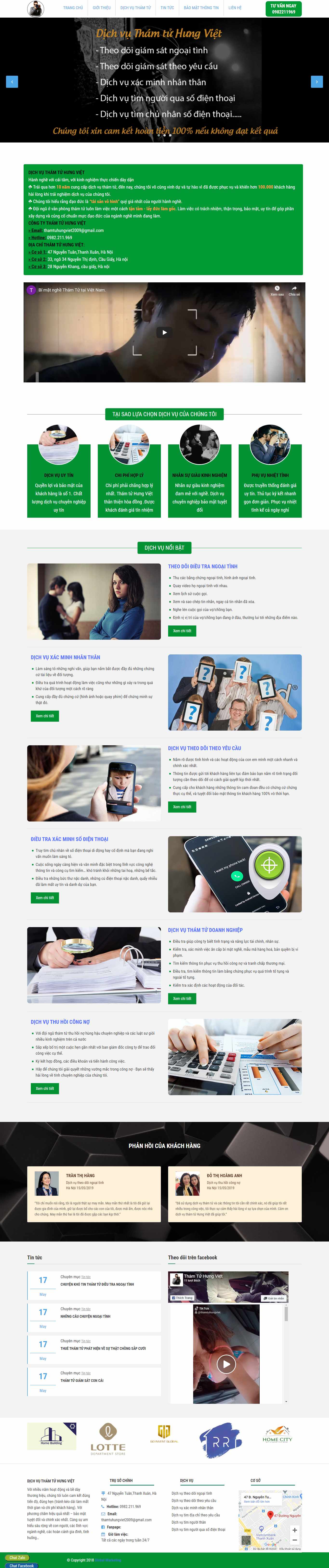 Thiết kế Web thám tử thamtuhungviet.net
