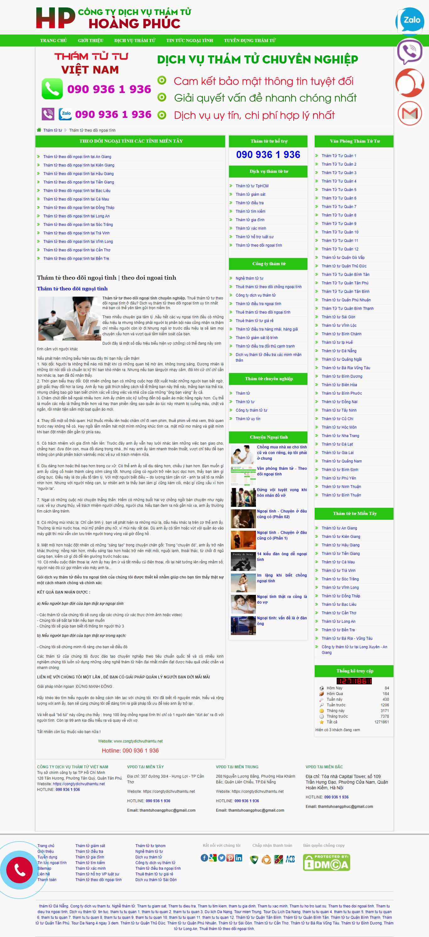 Thiết kế Web thám tử congtydichvuthamtu.net