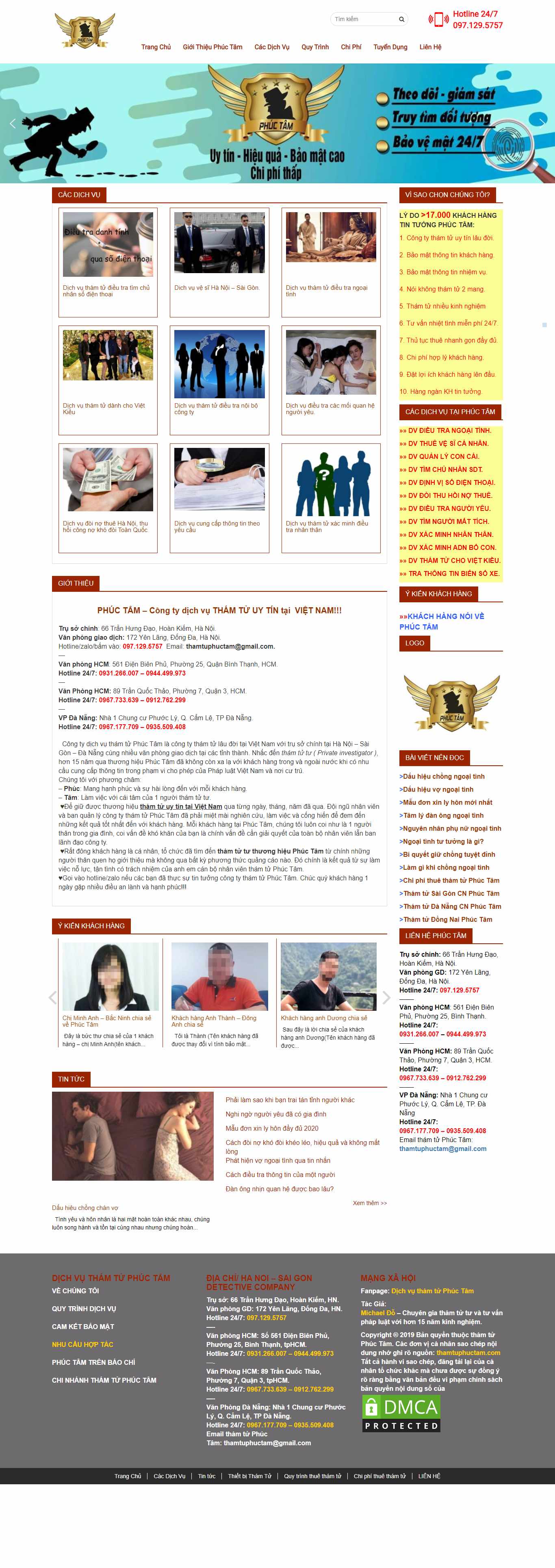 Thiết kế Web thám tử thamtuphuctam.com