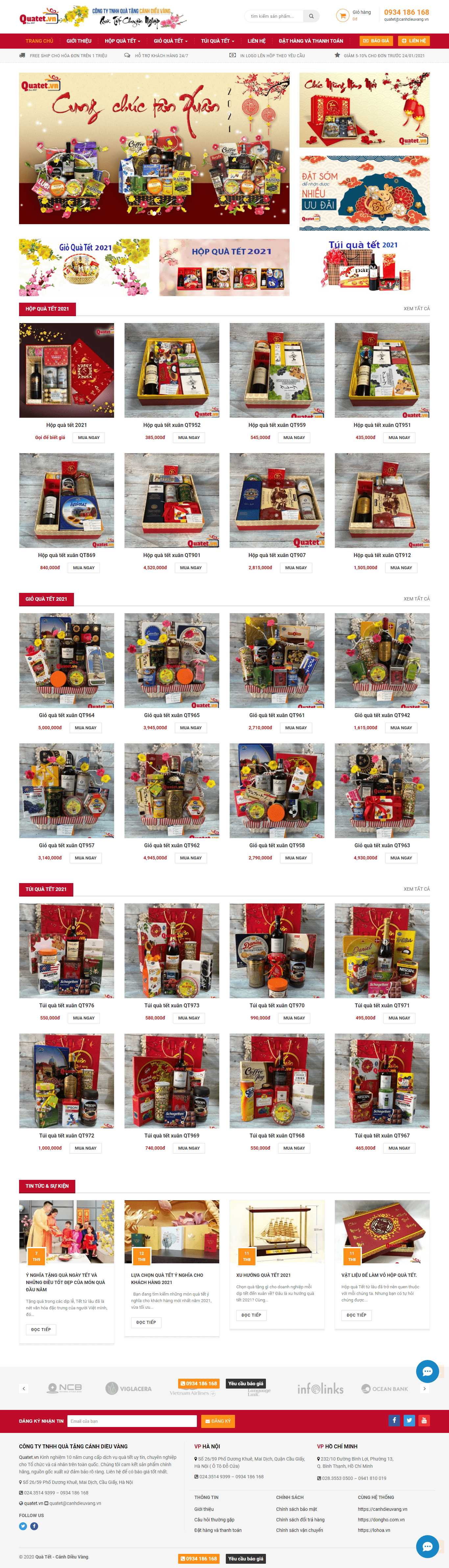 Thiết kế Web shop quà tặng quatet.vn