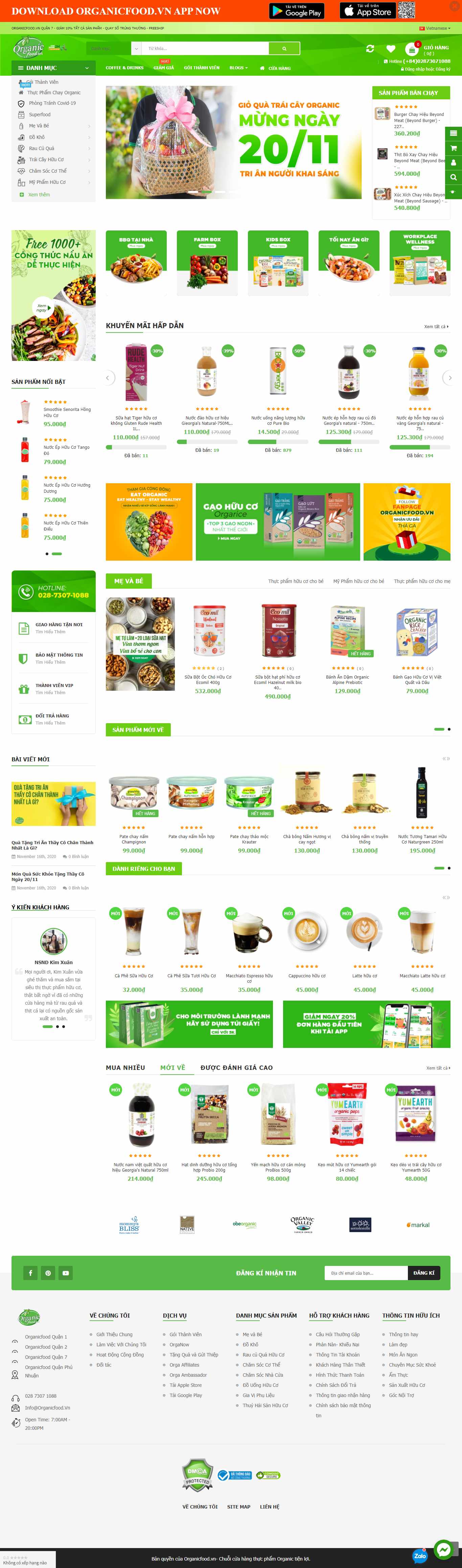 Thiết kế Web thực phẩm sạch organicfood.vn
