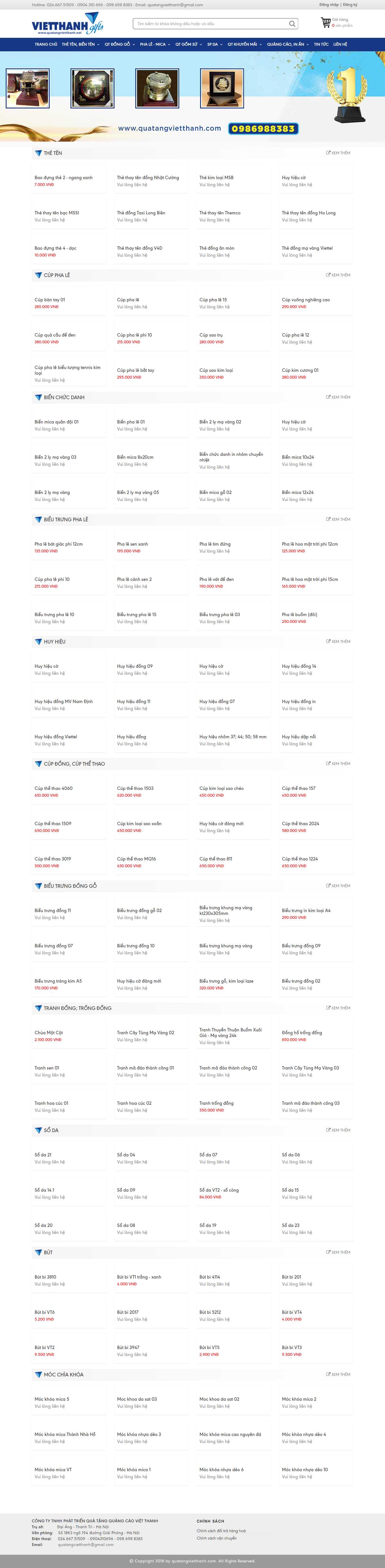 Thiết kế Web shop quà tặng quatangvietthanh.com
