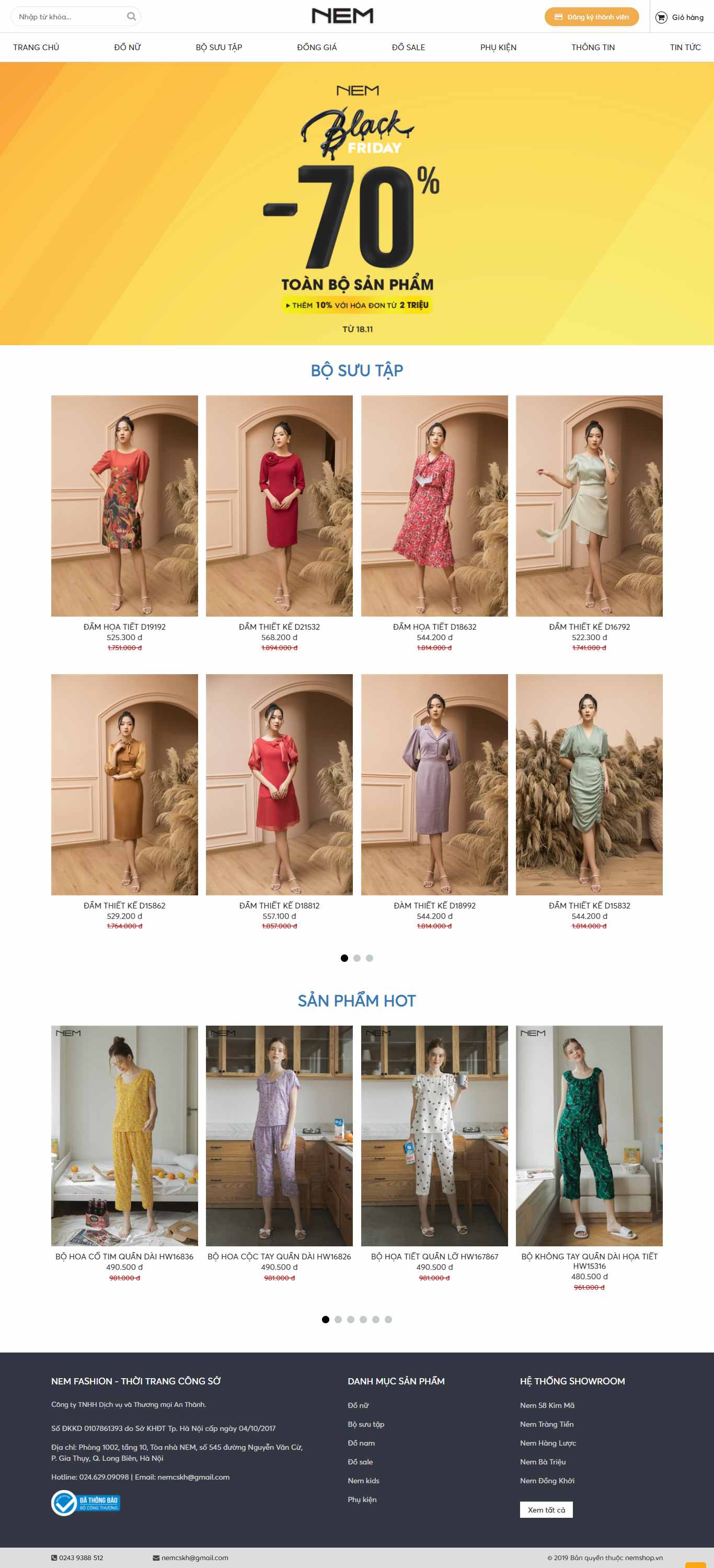 Thiết kế Web thời trang công sở nemshop.vn