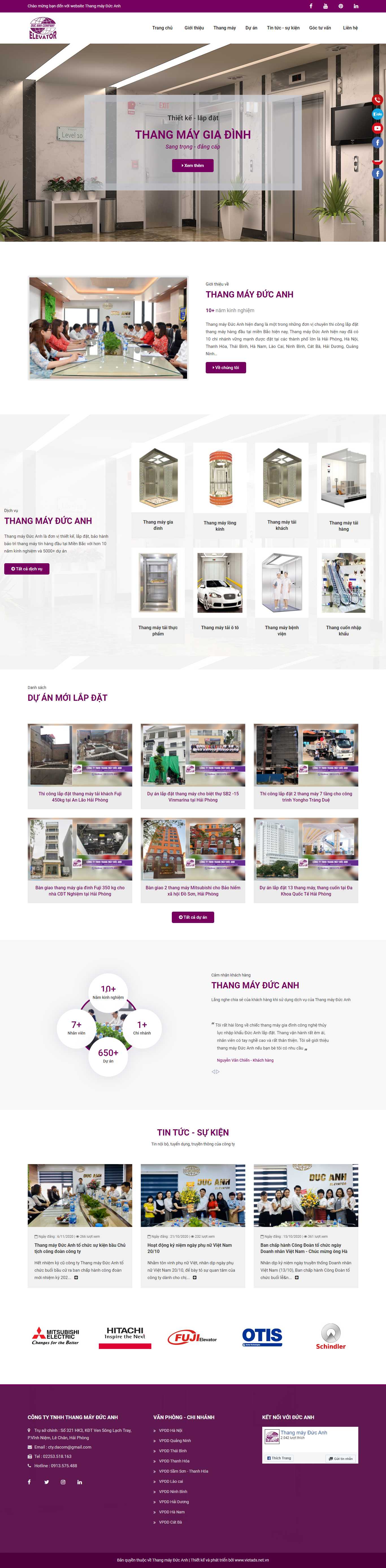 Thiết kế Web thang máy thangmayducanh.com