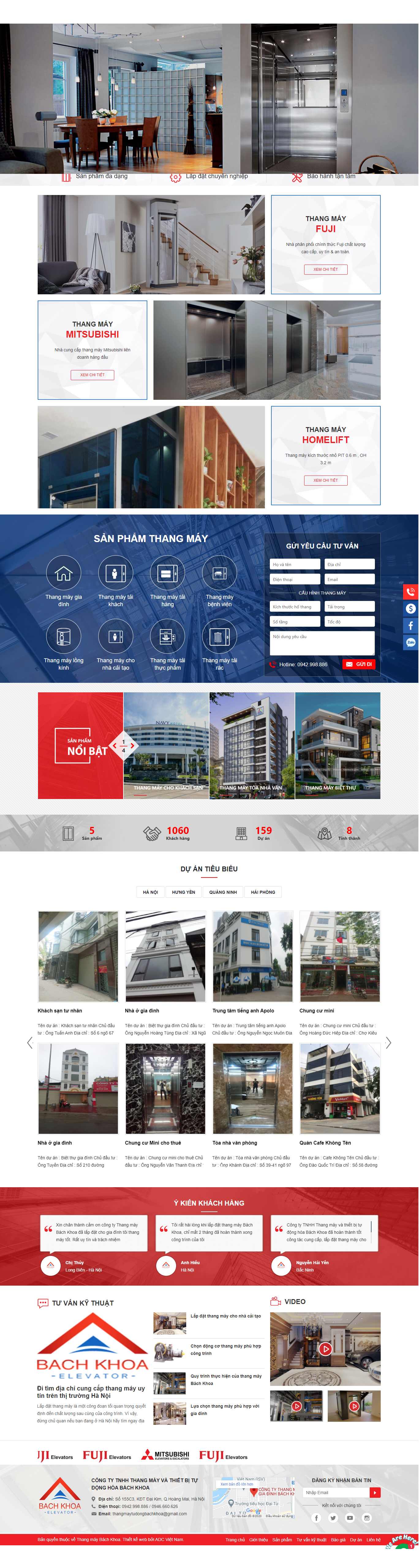 Thiết kế Web thang máy thangmaytudong.com