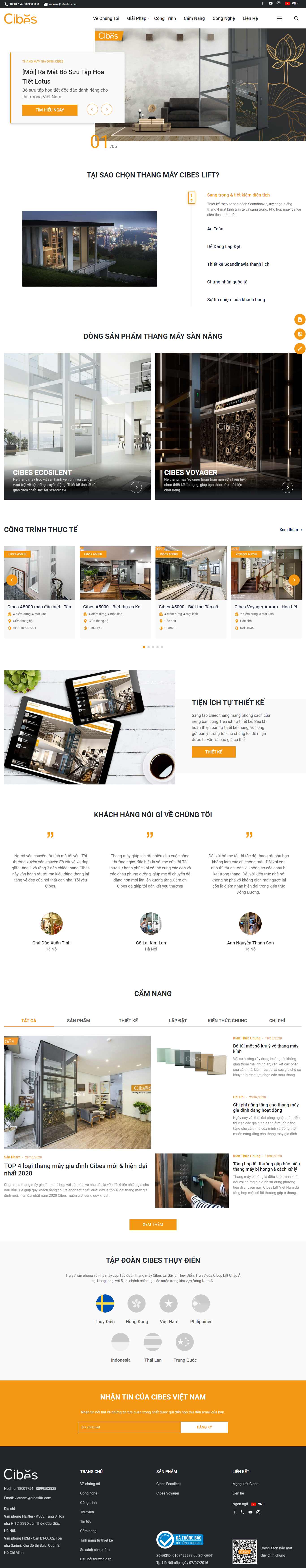 Thiết kế Web thang máy cibeslift.com.vn