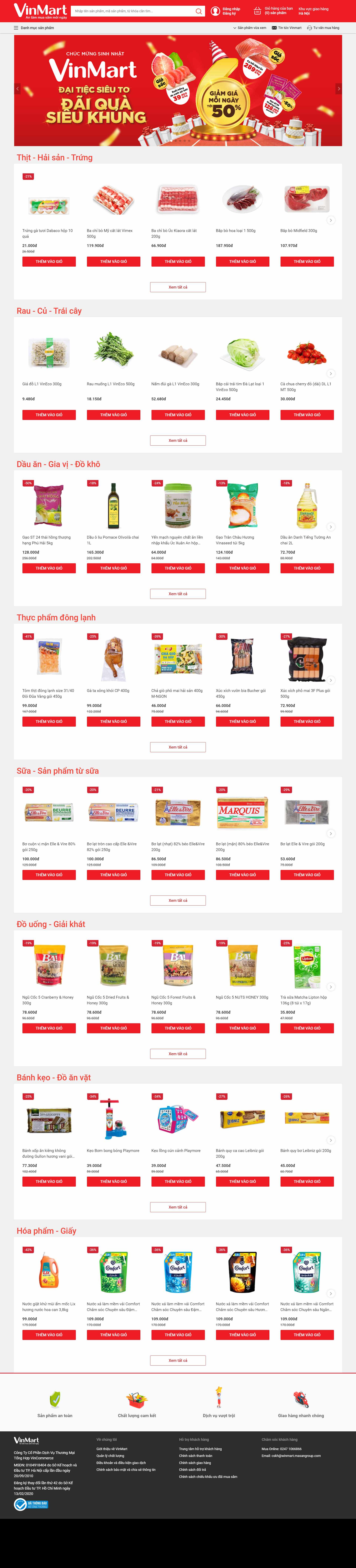 Thiết kế Web siêu thị vinmart.com