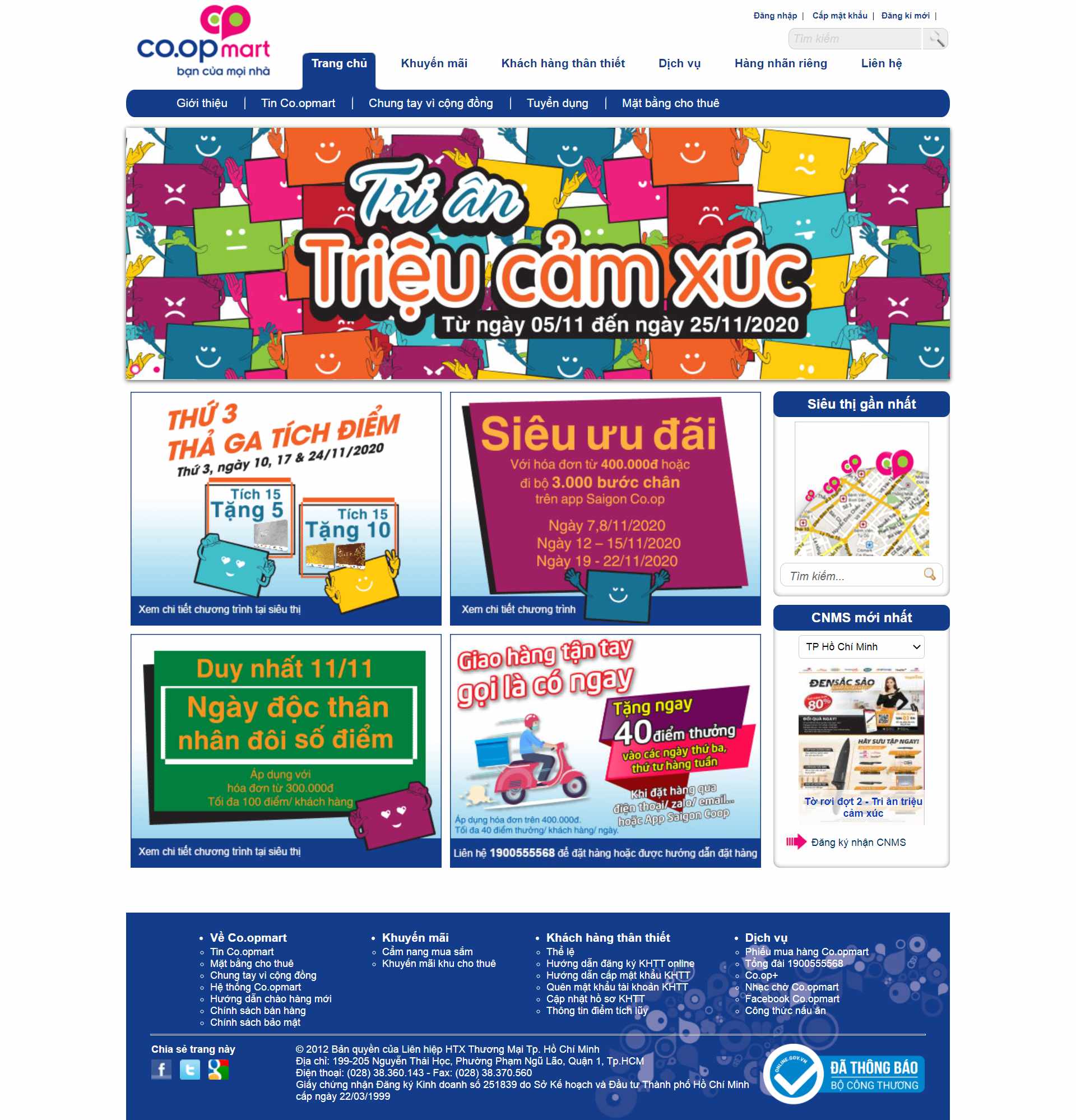 Thiết kế Web siêu thị co-opmart.com.vn