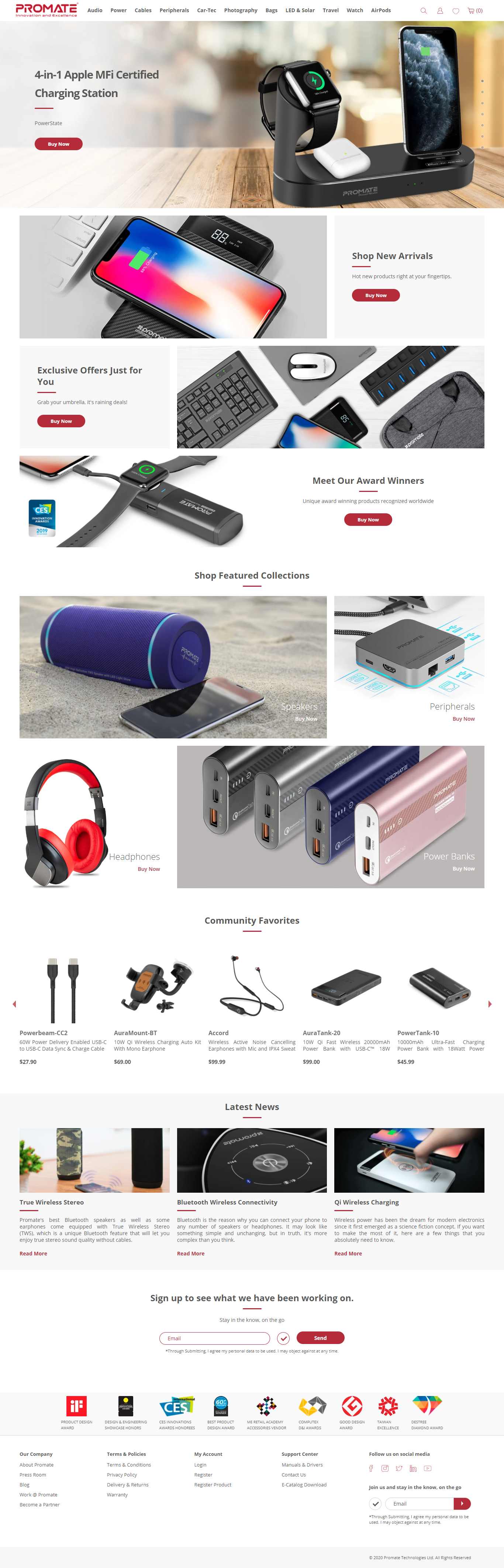 Thiết kế Web sạc dự phòng điện thoại promate.net