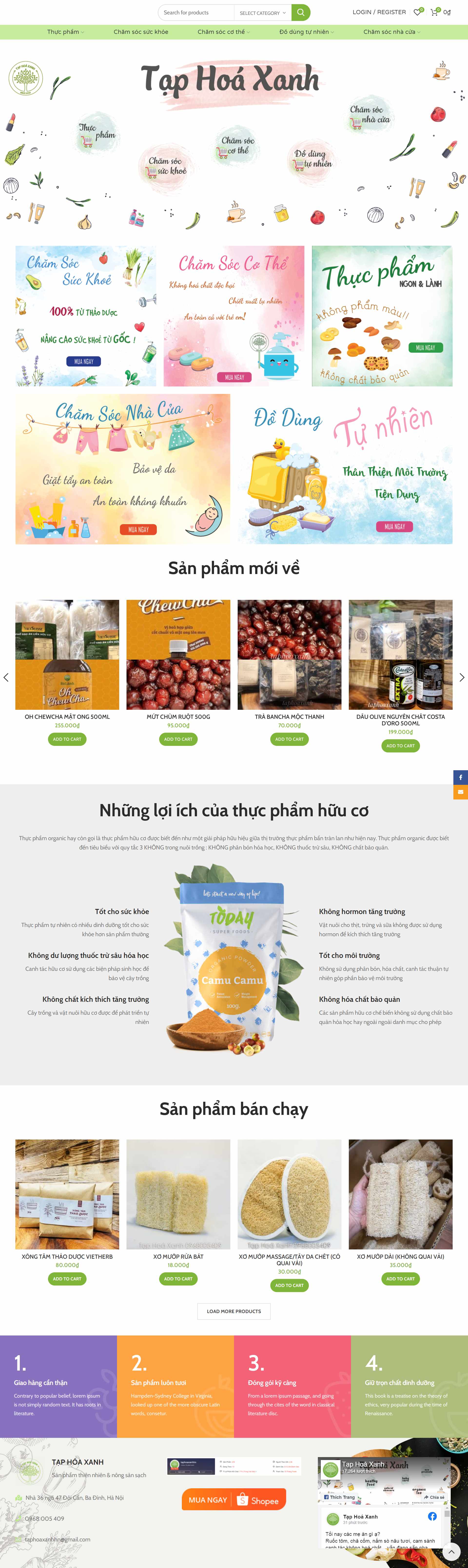 Thiết kế Web tạp hóa taphoaxanhhn.com