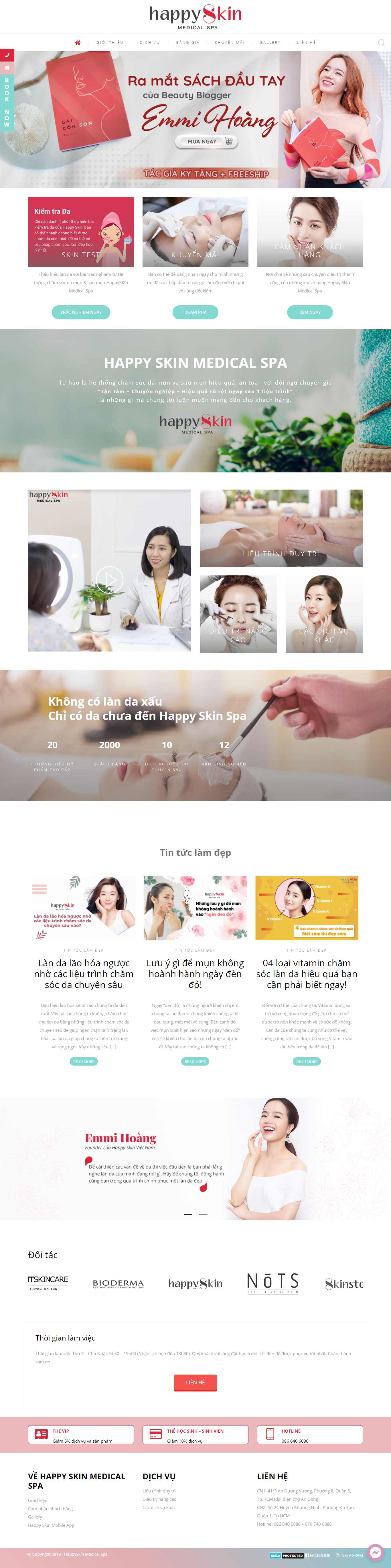 Thiết kế Web spa nối mi happyskinspa.vn