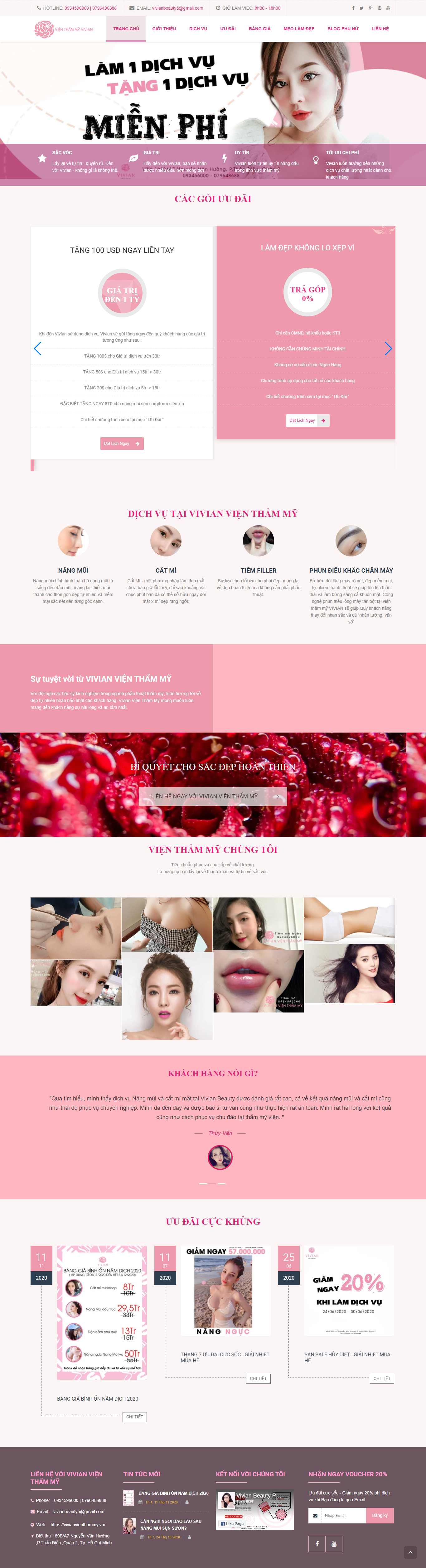 Thiết kế Web spa nối mi vivianvienthammy.vn