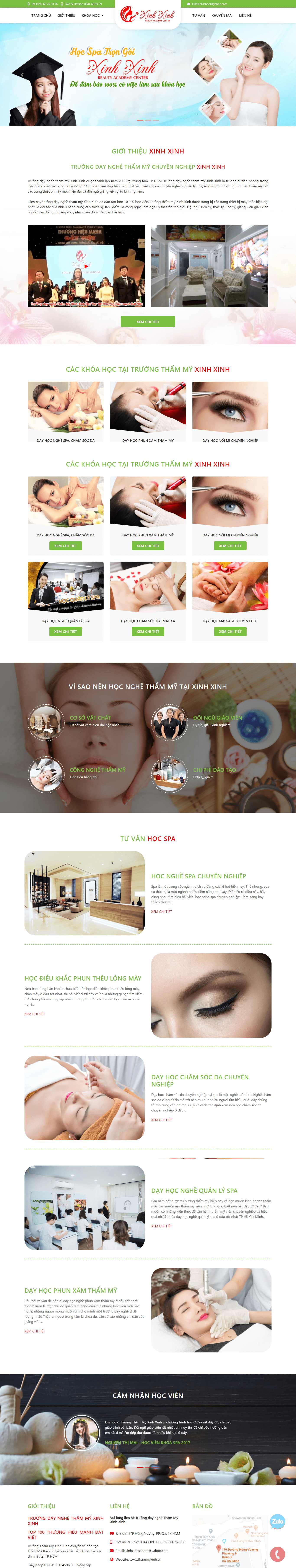 Thiết kế Web spa nối mi thammyxinh.vn
