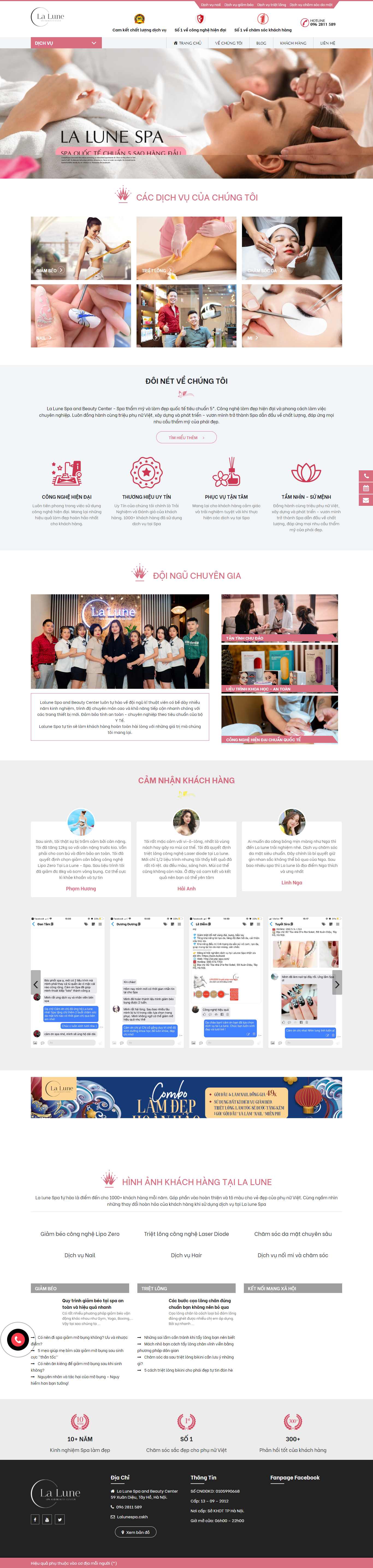 Thiết kế Web spa nối mi lalune-spa.com