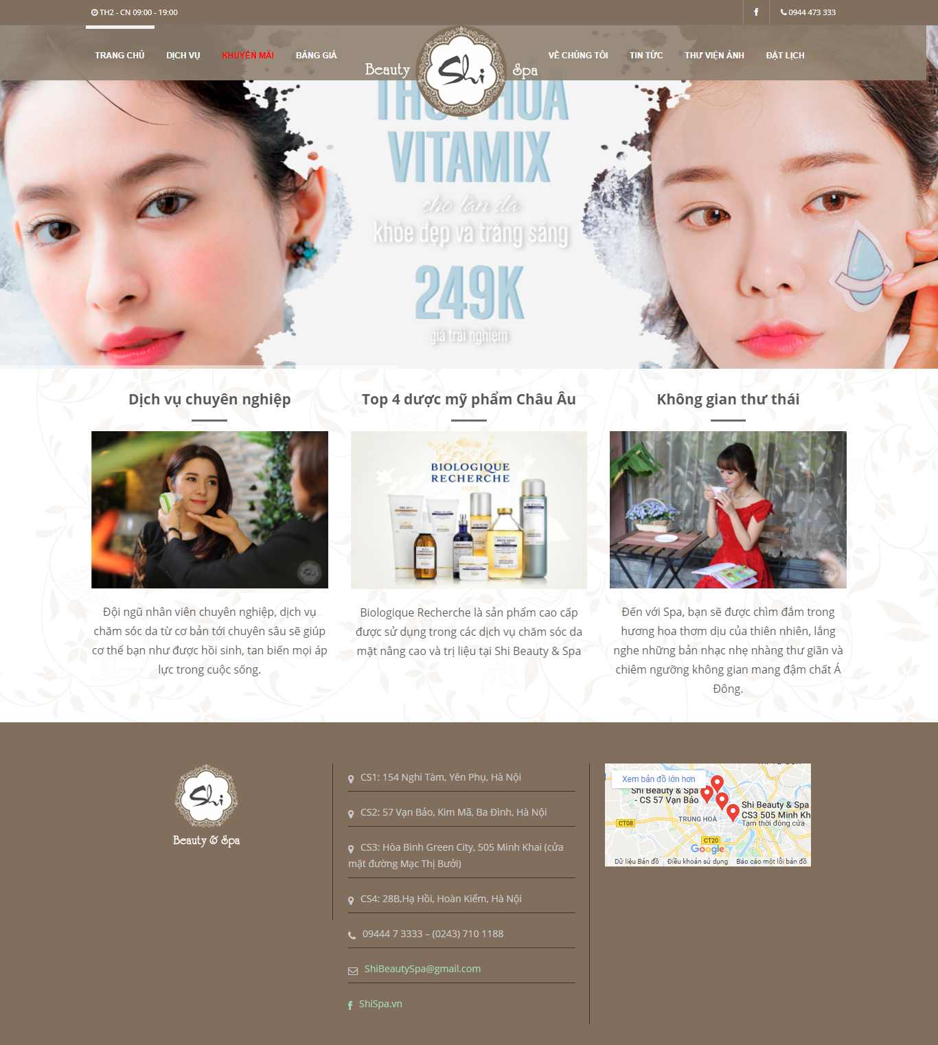 Thiết kế Web spa nối mi shispa.vn