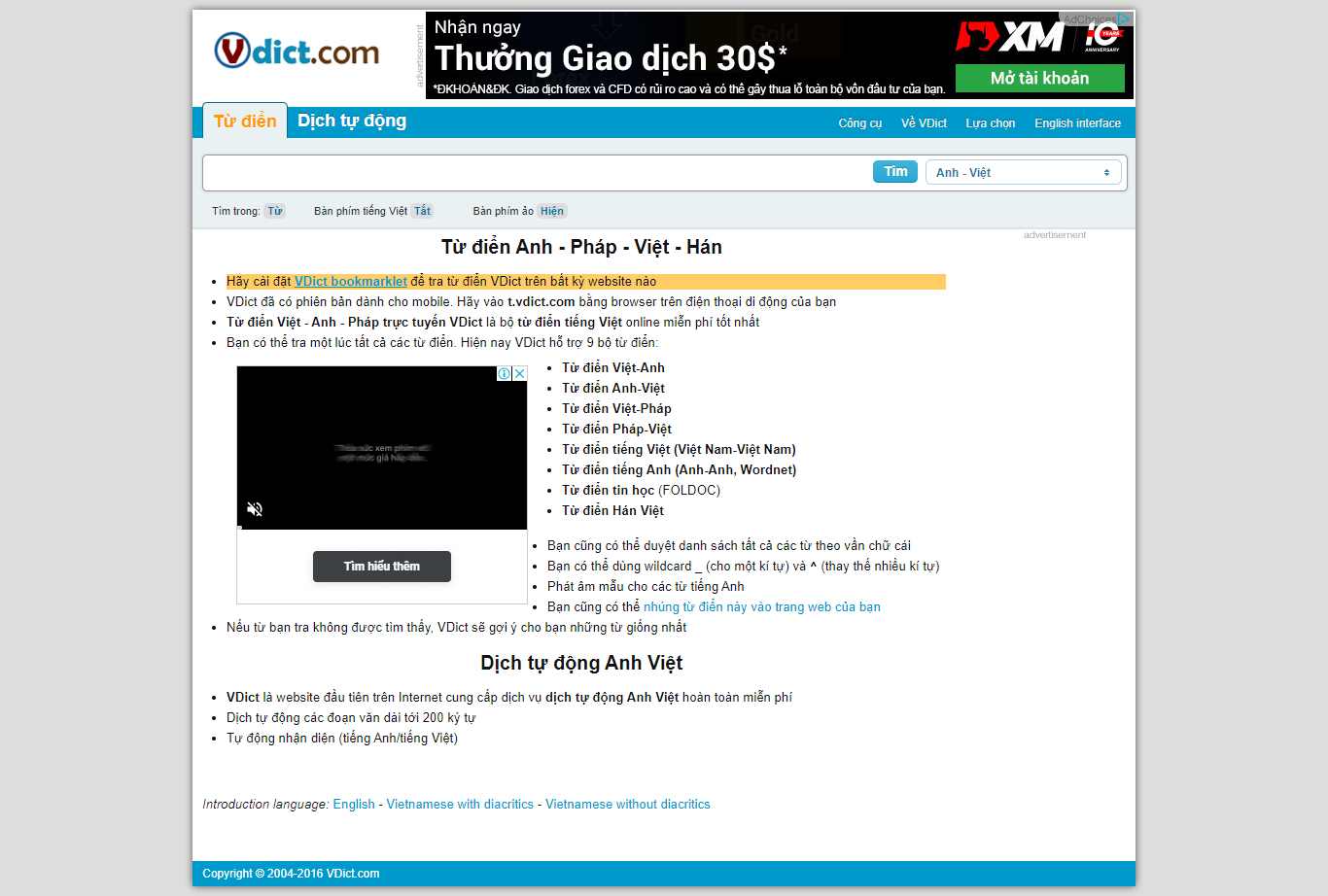 Thiết kế Web từ điển trực tuyến vdict.com