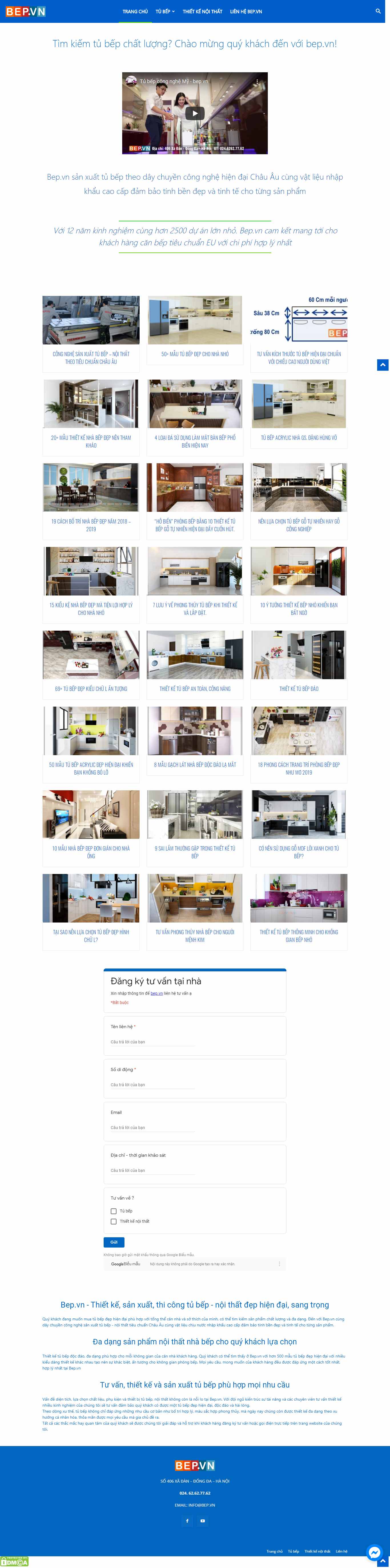 Thiết kế Web tủ bếp bep.vn