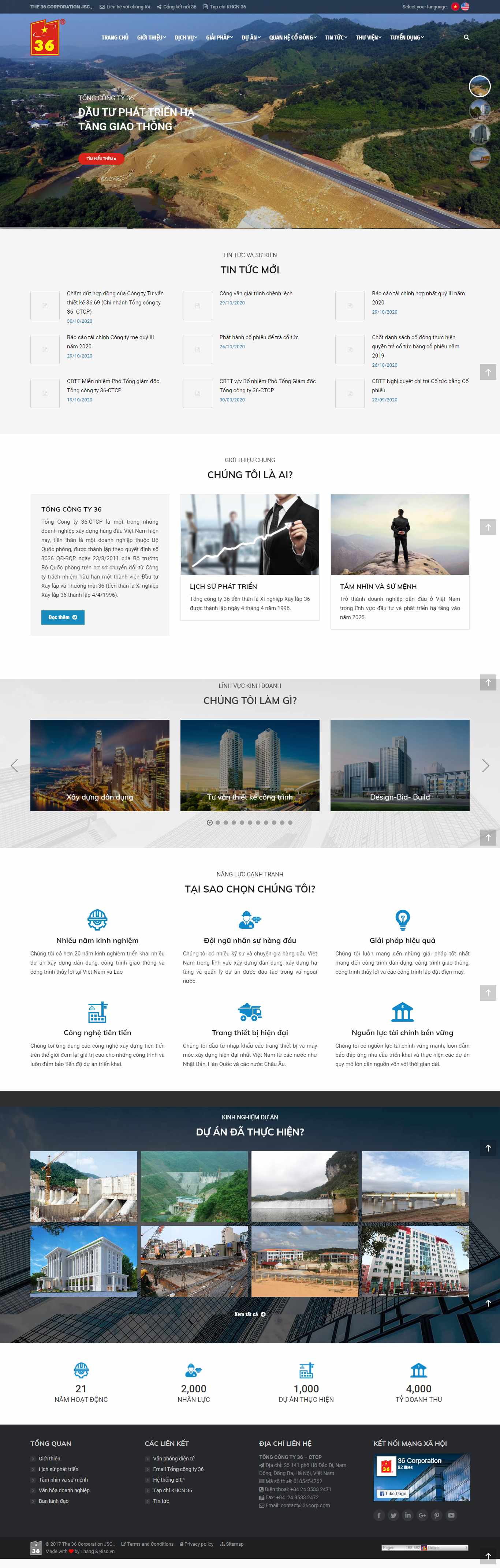 Thiết kế Web tổng công ty 36corp.com