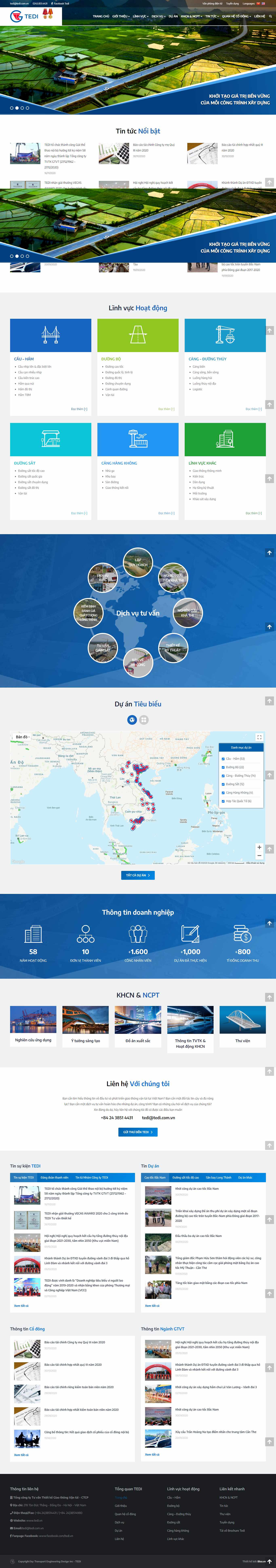 Thiết kế Web tổng công ty tedi.vn