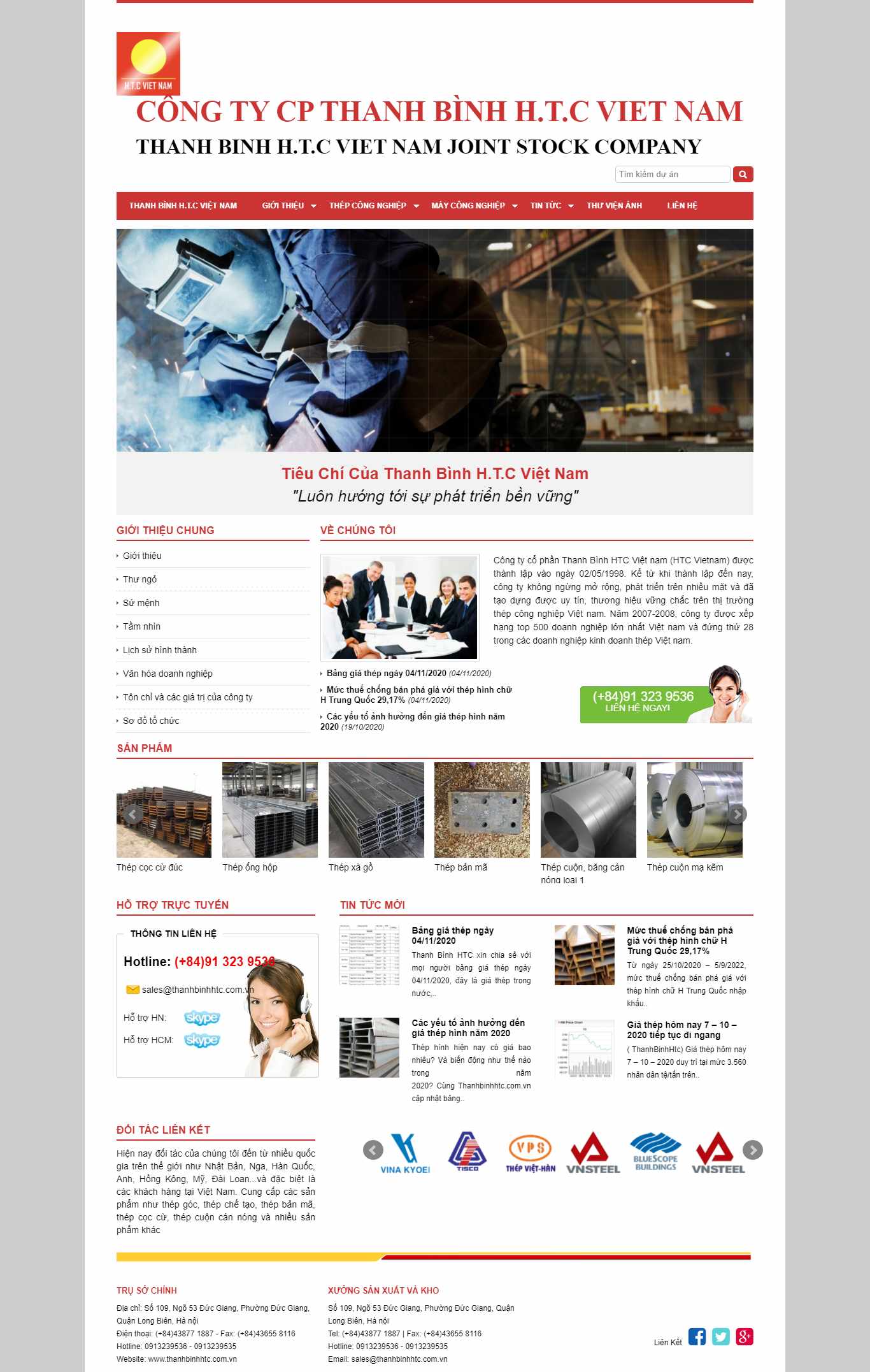 Thiết kế Web tổng công ty thanhbinhhtc.com.vn