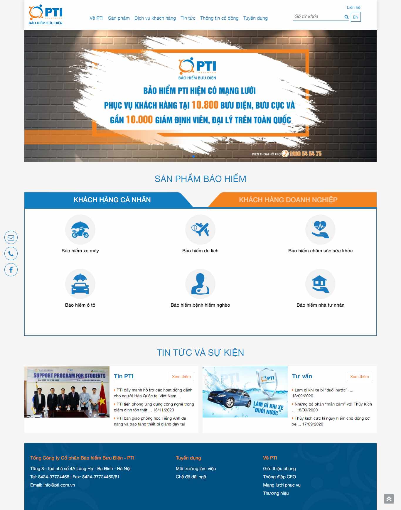 Thiết kế Web tổng công ty pti.com.vn