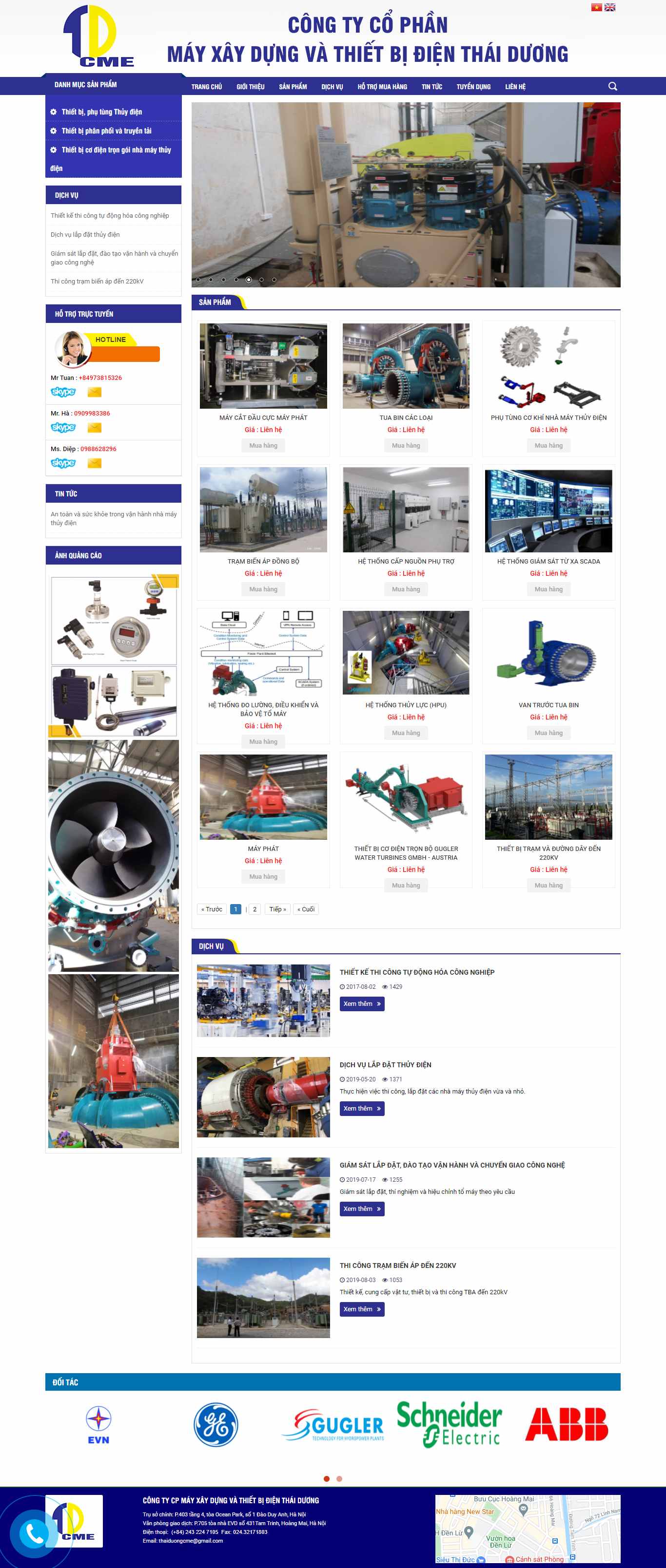 Thiết kế Web thiết bị thủy điện thaiduongcme.com