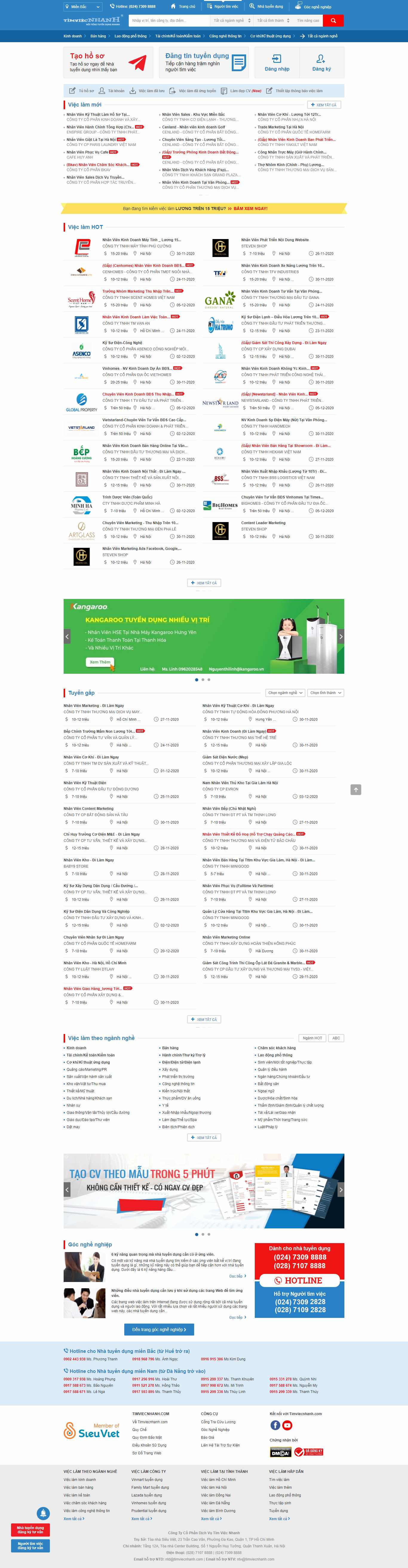 Thiết kế Web tìm việc nhanh timviecnhanh.com