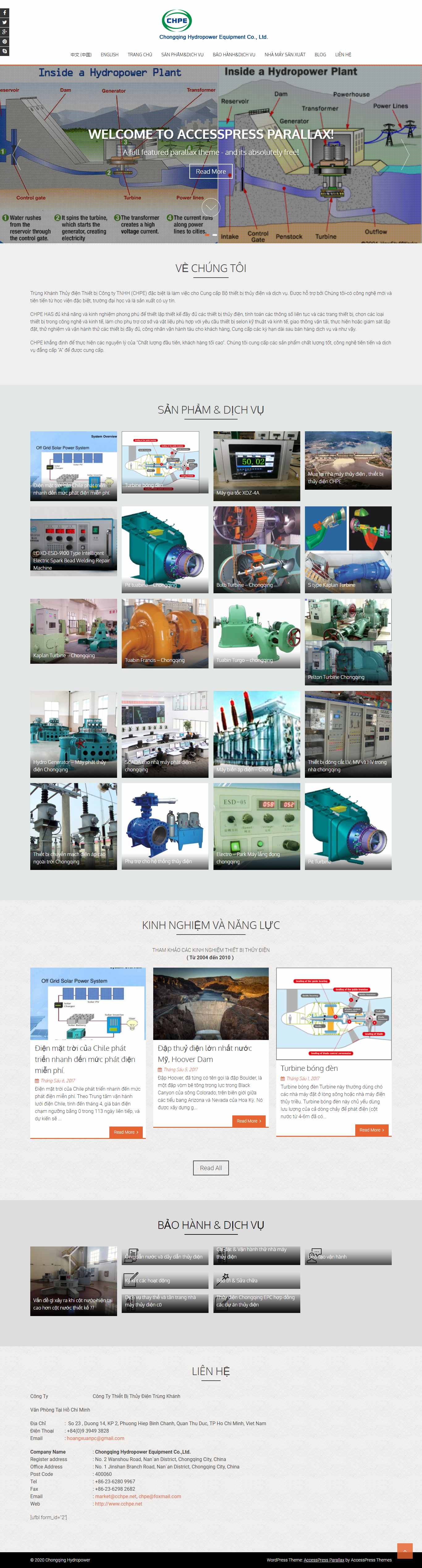 Thiết kế Web thiết bị thủy điện vchpe.com