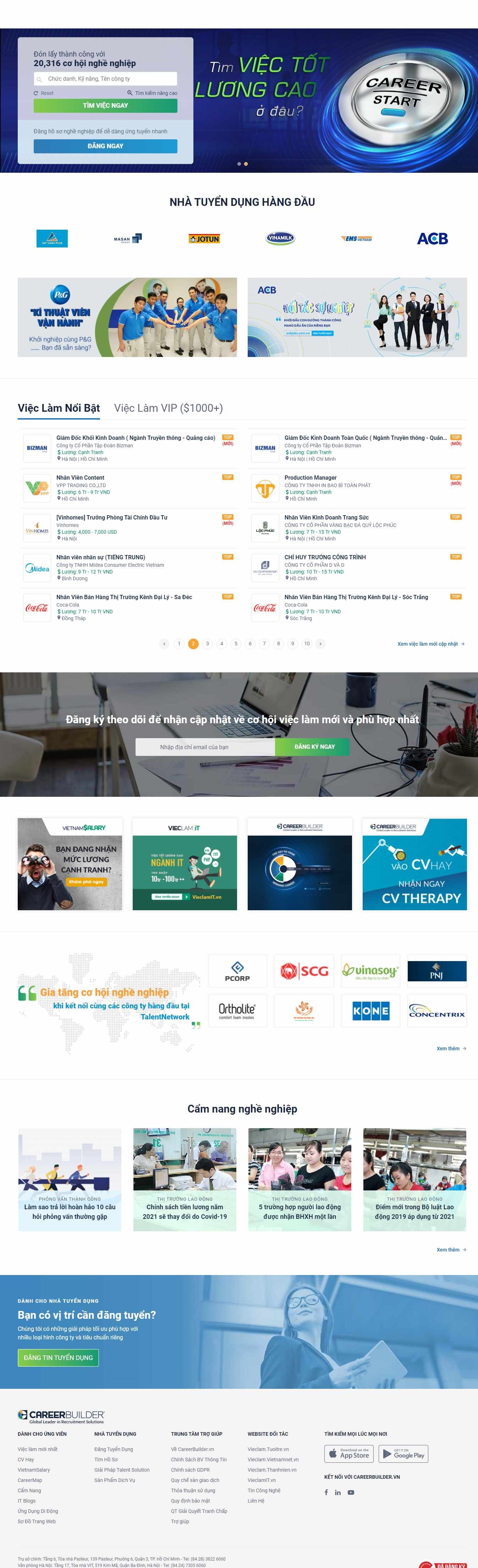 Thiết kế Web tìm việc nhanh careerbuilder.vn