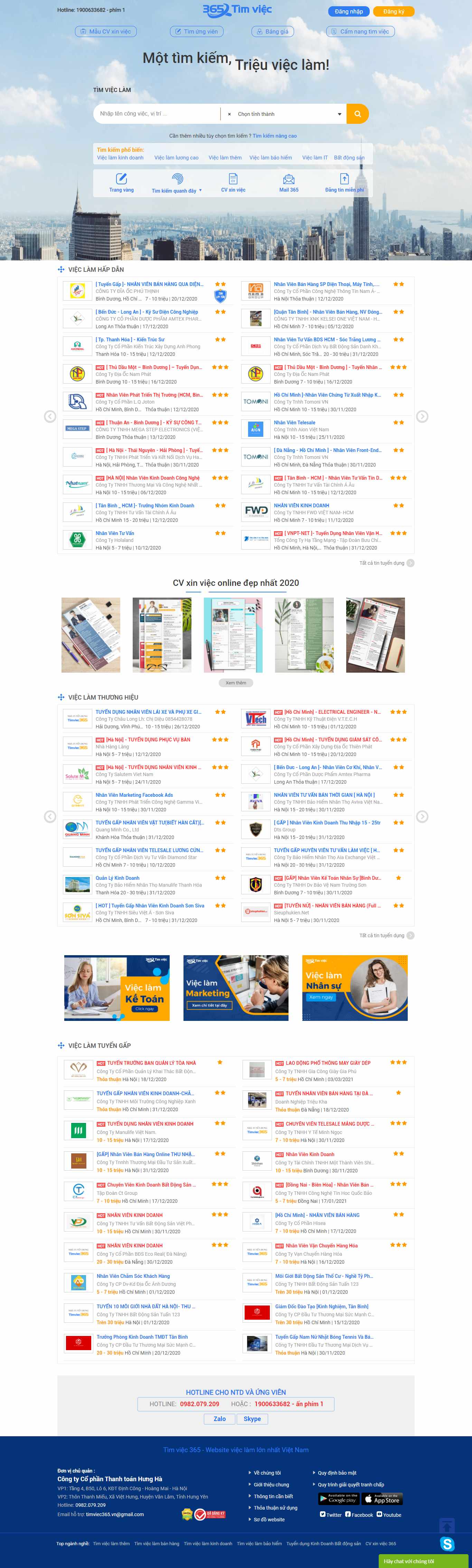 Thiết kế Web tìm việc nhanh timviec365.vn