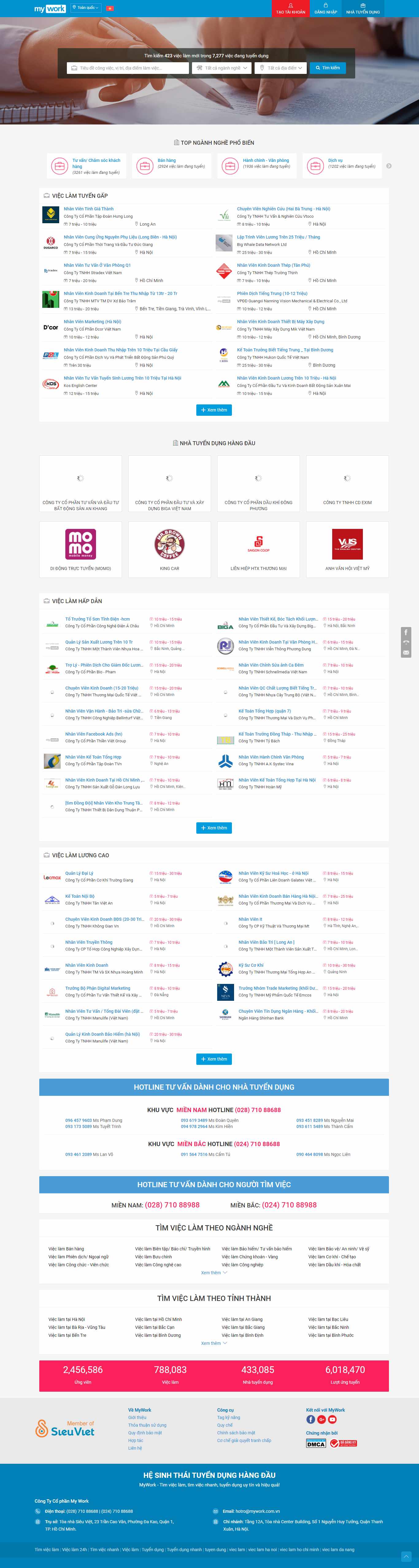 Thiết kế Web tìm việc nhanh mywork.com.vn