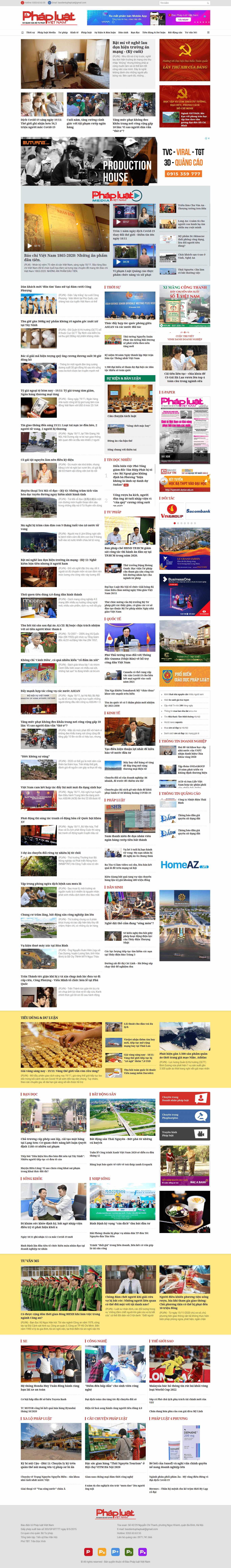 Thiết kế Web tòa soạn báo baophapluat.vn