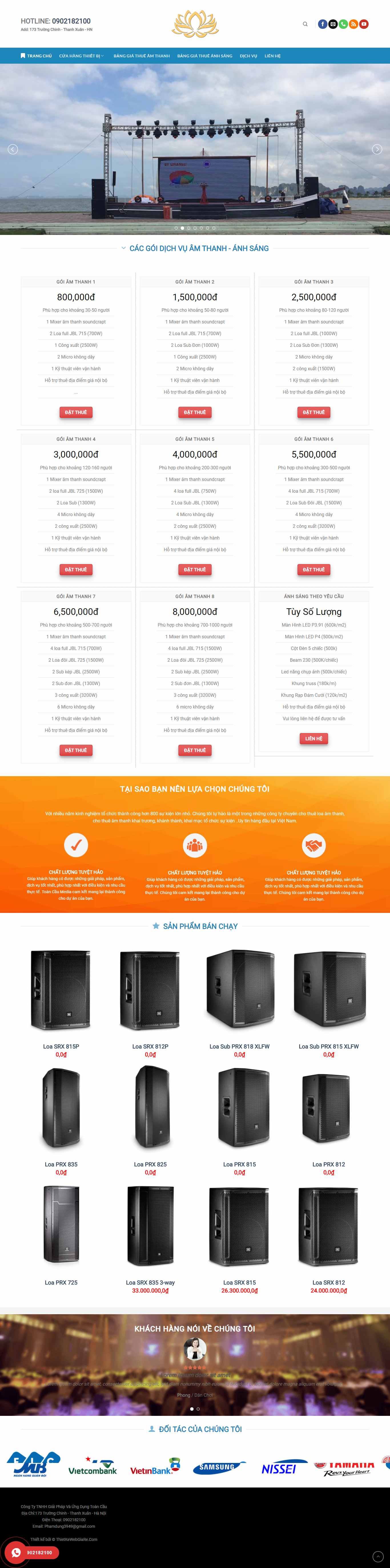 Thiết kế Web thiết bị âm thanh thietbisukientc.com