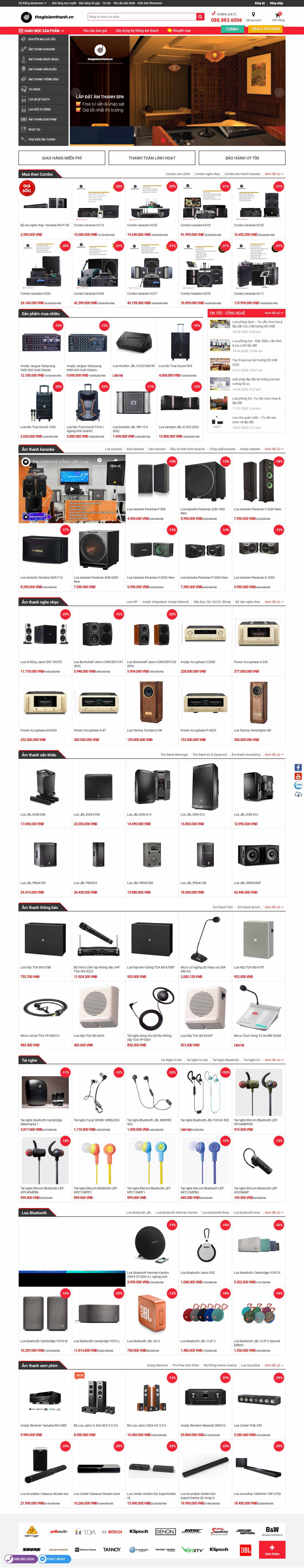 Thiết kế Web thiết bị âm thanh thegioiamthanh.vn