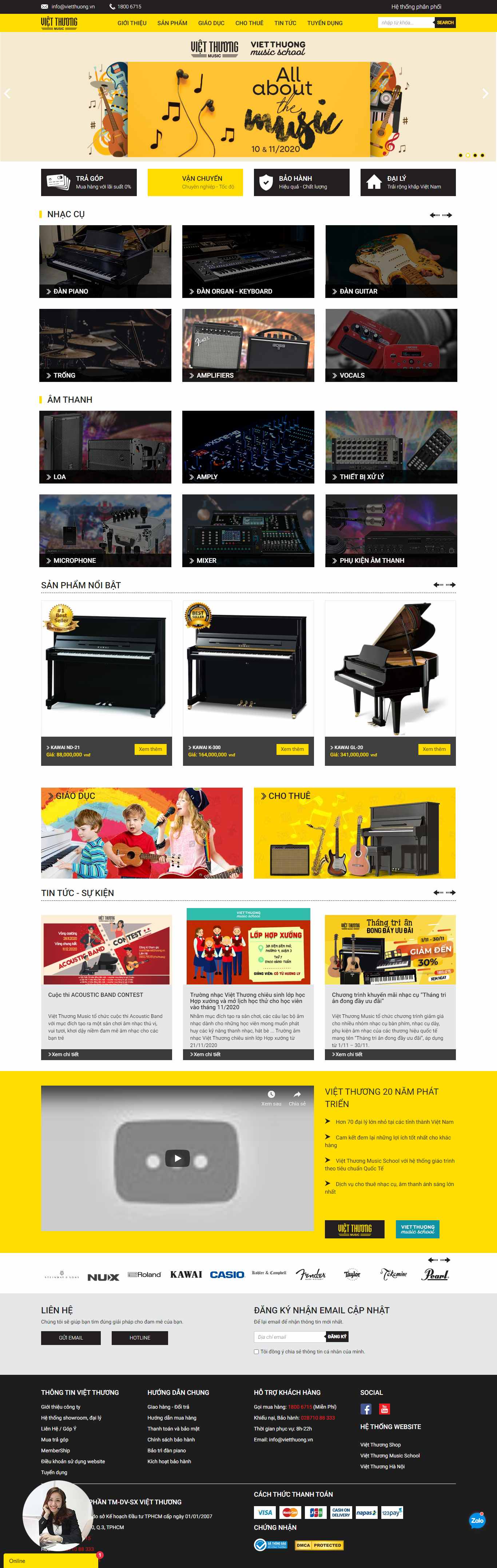 Thiết kế Web thiết bị âm thanh vietthuong.vn