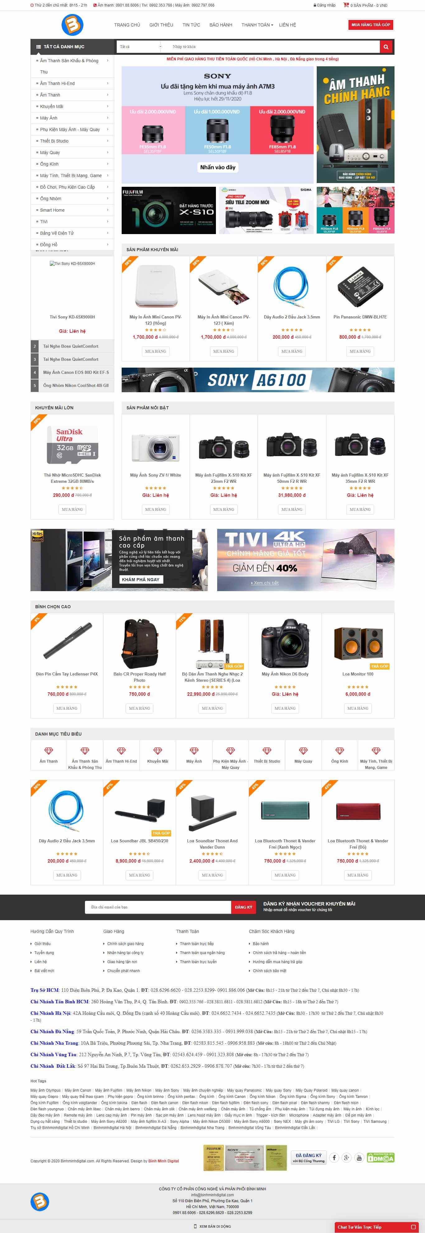 Thiết kế Web thiết bị âm thanh binhminhdigital.com