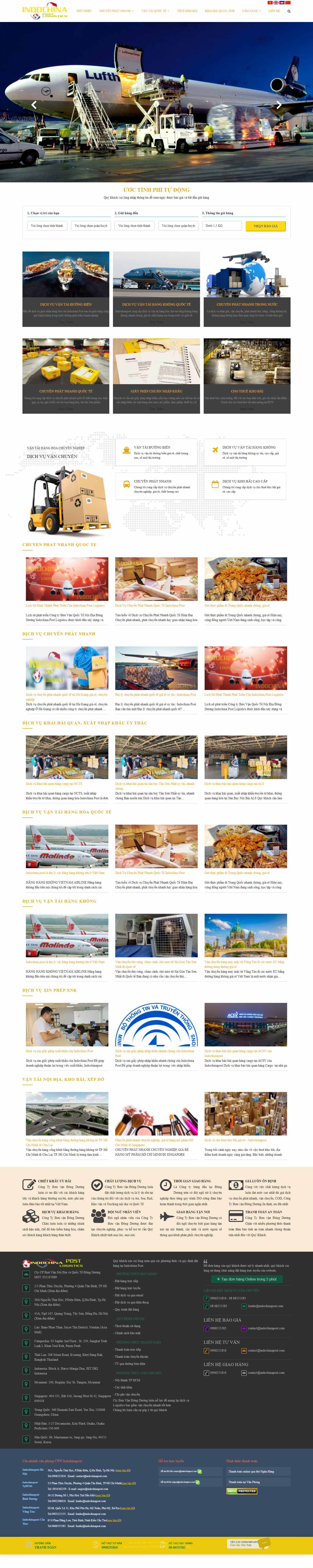 Thiết kế Web thuê kho bãi indochinapost.com