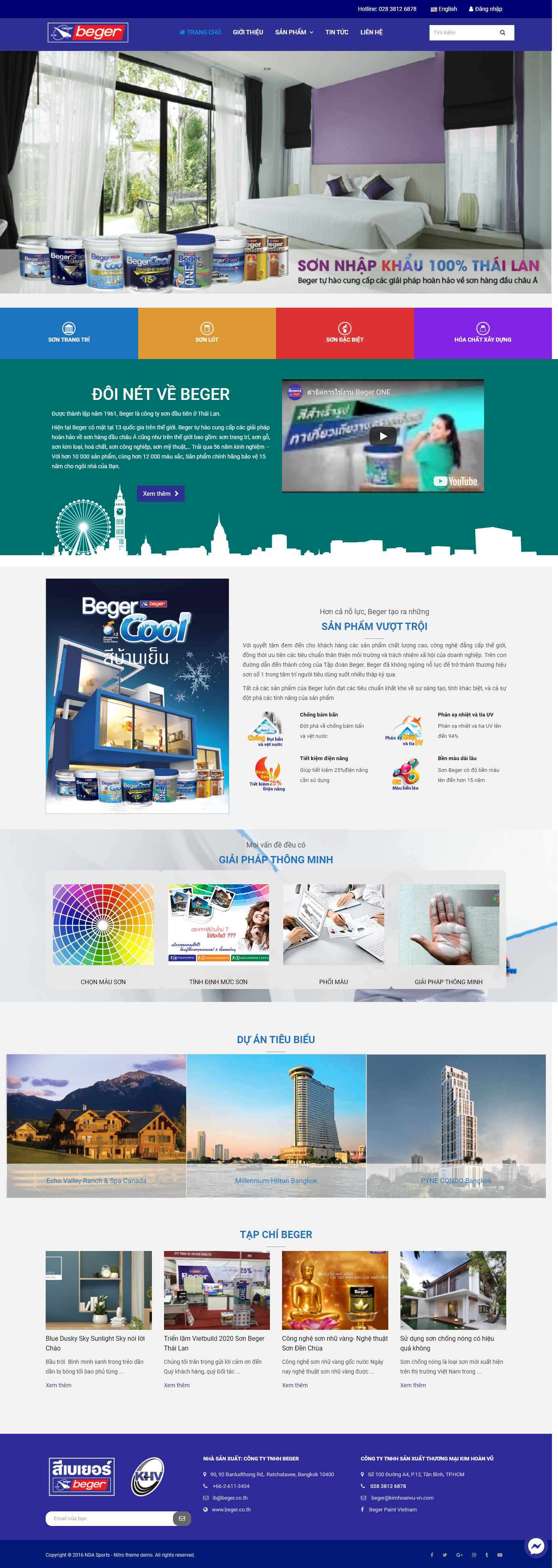 Thiết kế Web tập đoàn sơn beger.com.vn