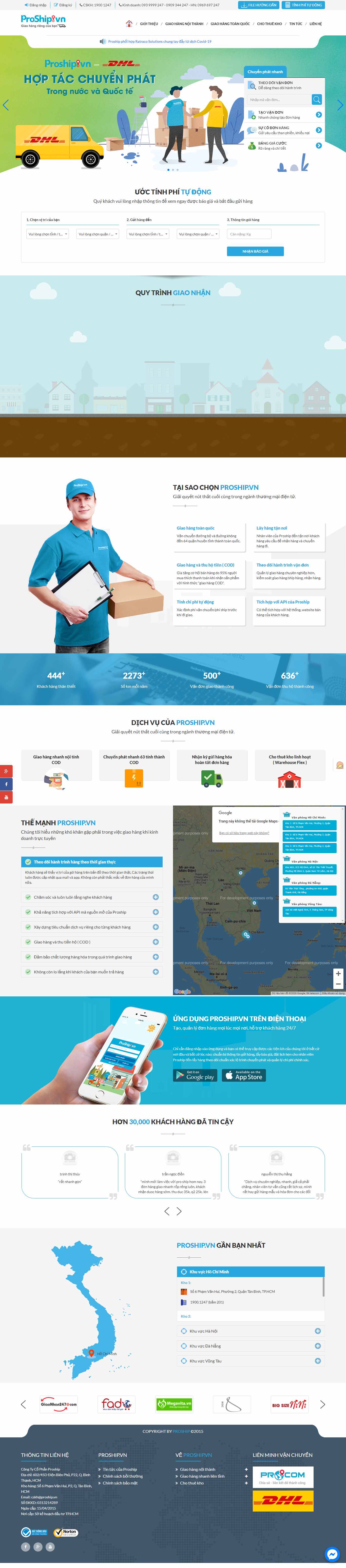 Thiết kế Web thuê kho bãi proship.vn