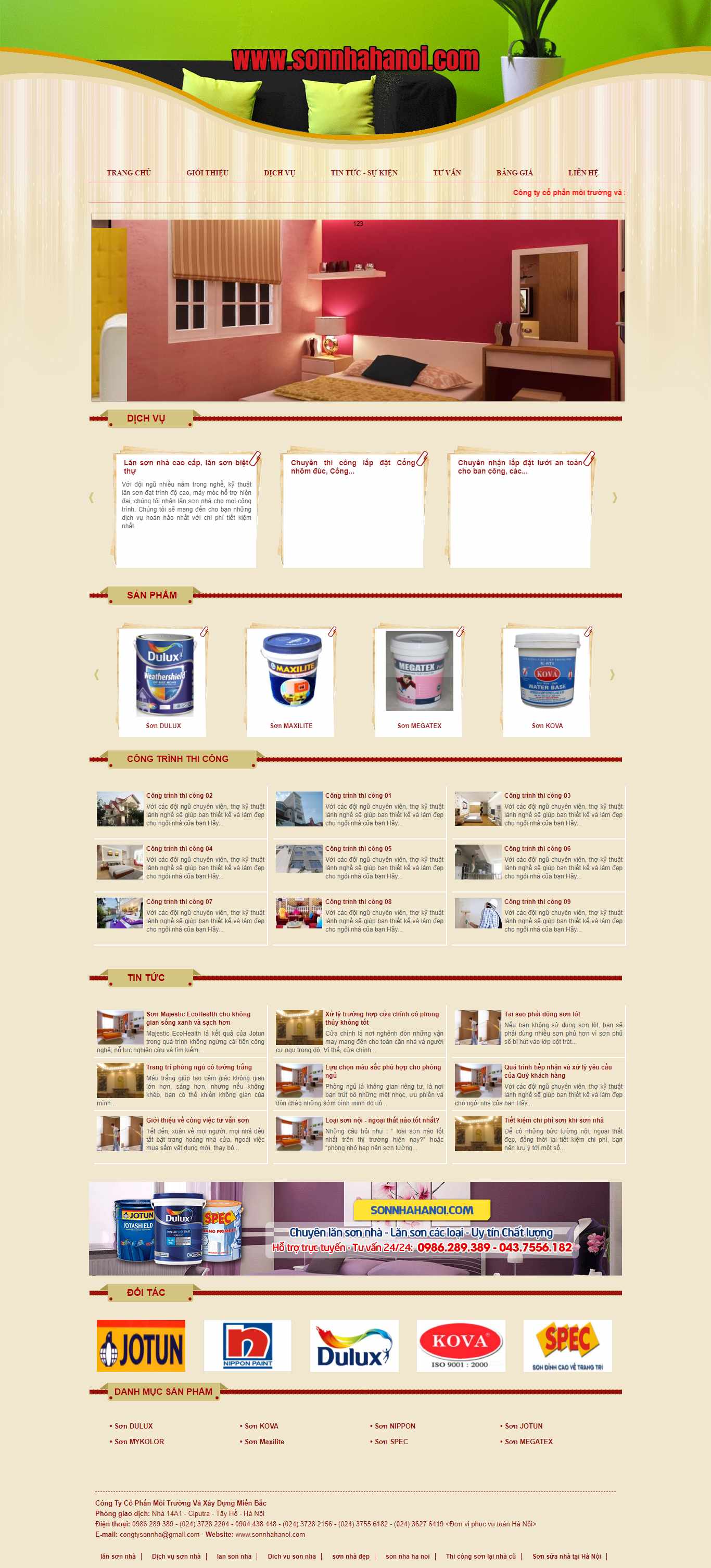 Thiết kế Web tập đoàn sơn sonnhahanoi.com