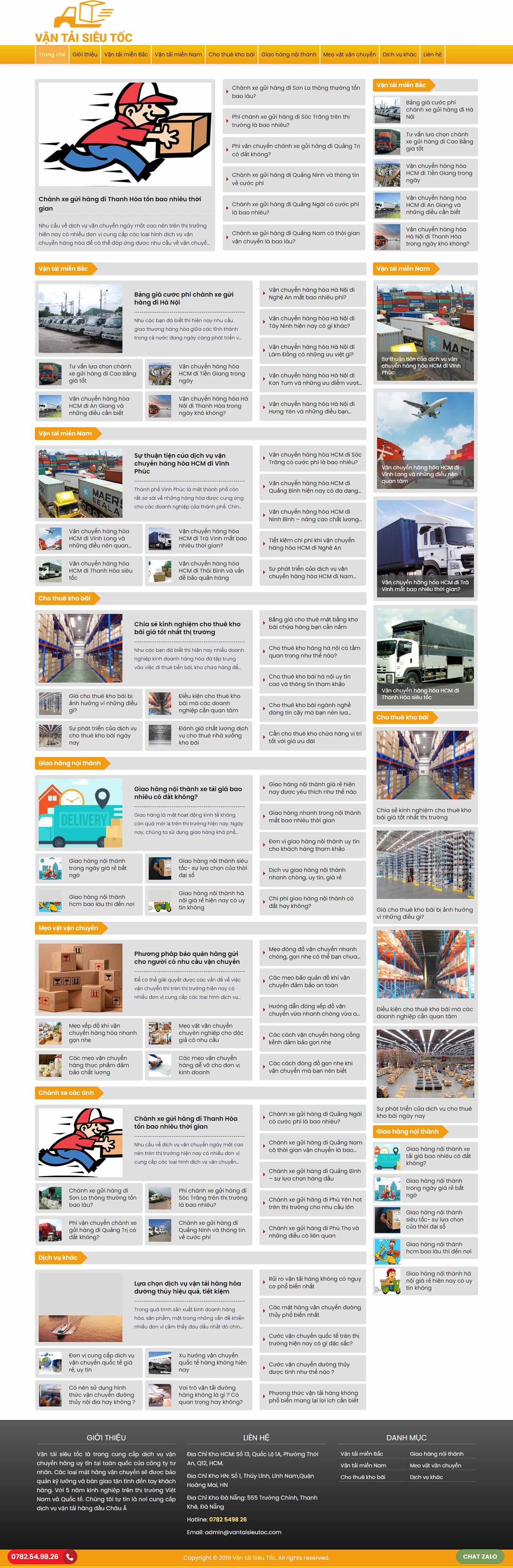 Thiết kế Web thuê kho bãi vantaisieutoc.com