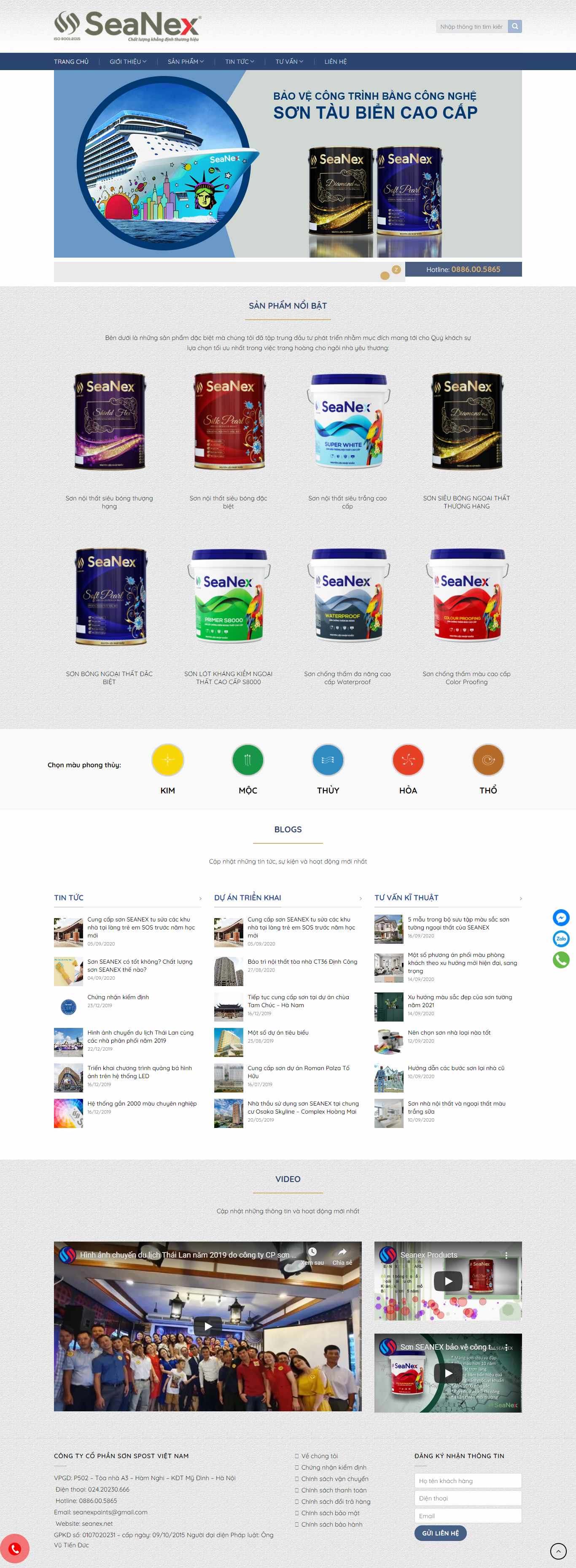 Thiết kế Web tập đoàn sơn seanex.net